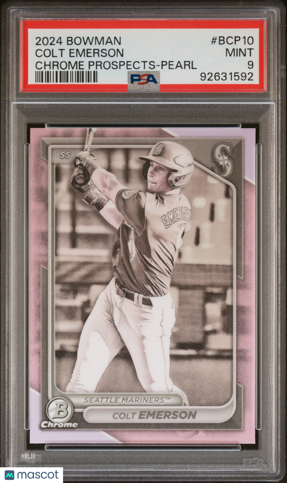 2024 Bowman Chrome Prospects Colt Emerson Pearl Ref #BCP10 PSA 9
