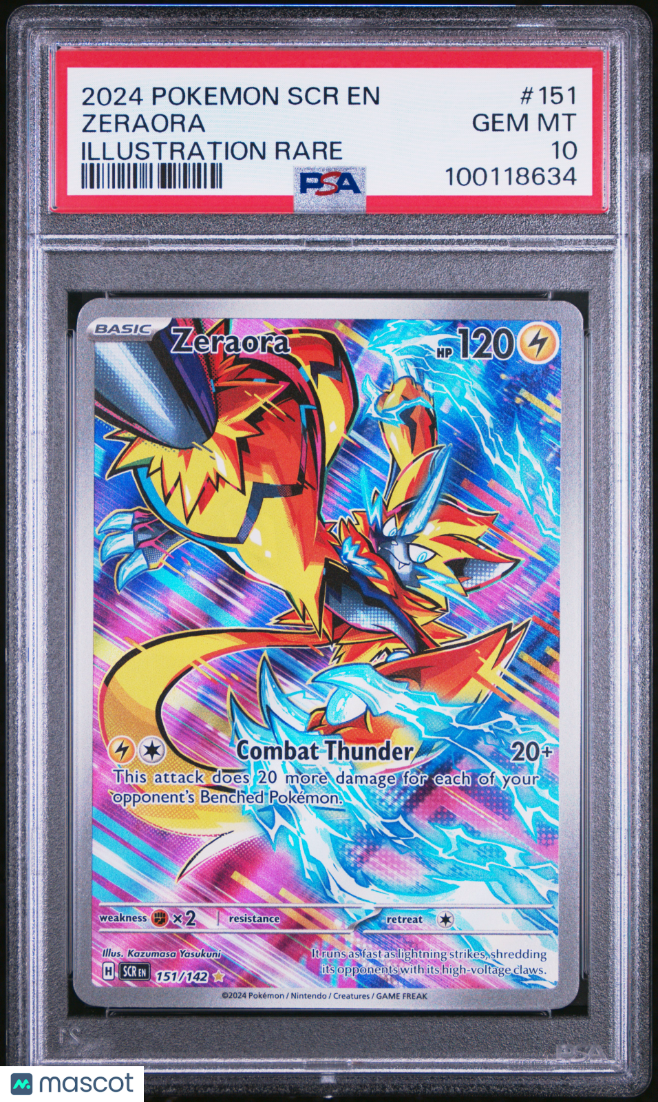 2024 Pokemon Stellar Crown Zeraora #151 Illustration Rare PSA 10 GEM MINT