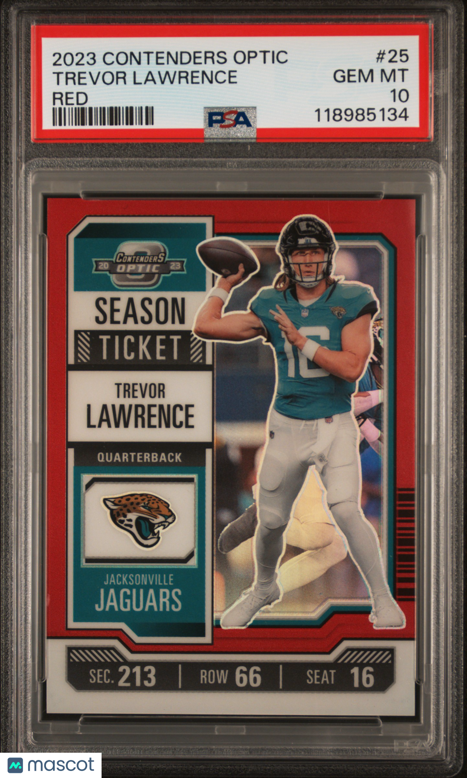 2023 Panini Contenders Optic Trevor Lawrence Red #25 PSA 10