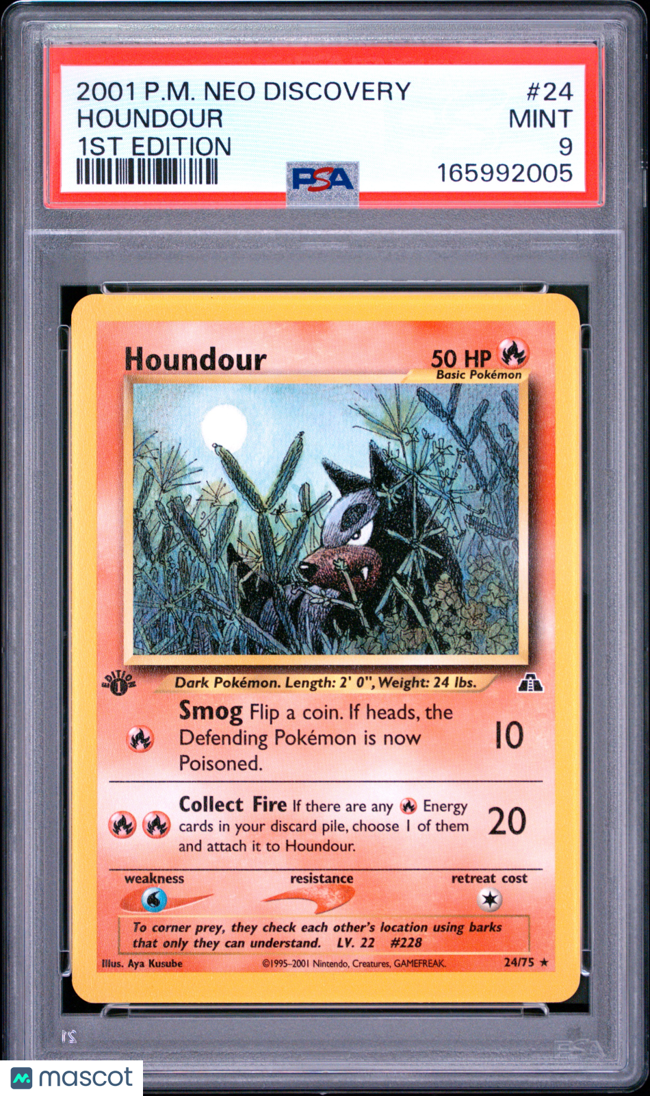 2001 Pokemon Neo Discovery Houndour #24 1st Edition PSA 9 MINT