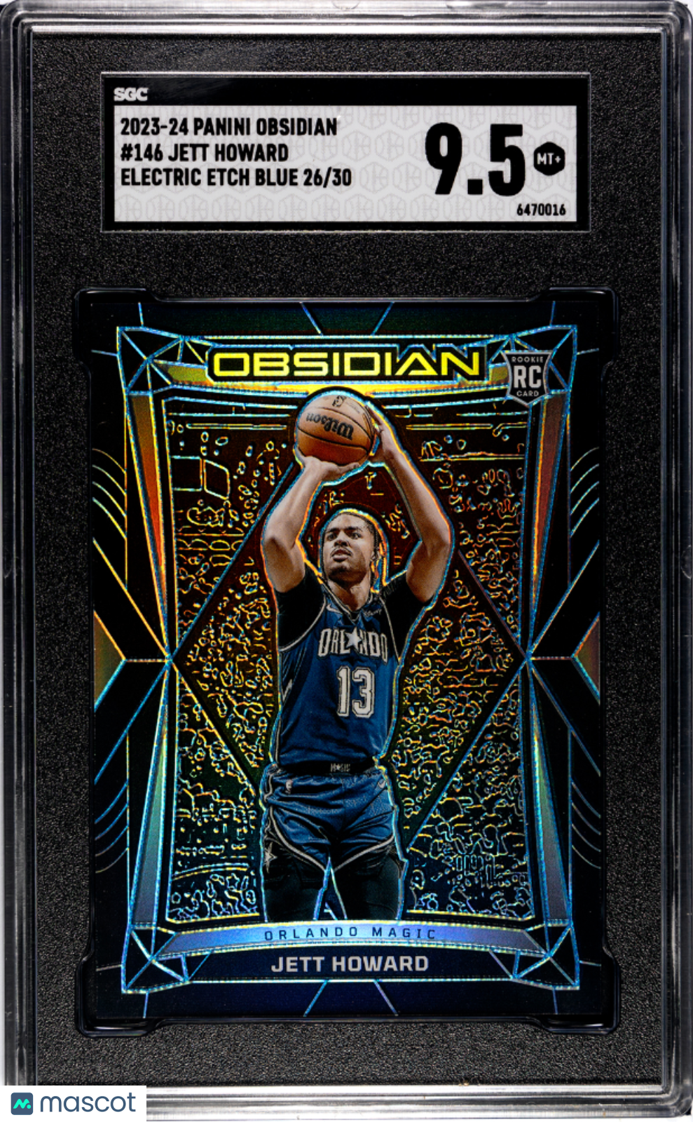 2023 Obsidian Jett Howard Electric Etch Blue Rookie /30 SGC 9.5 Orlando Magic