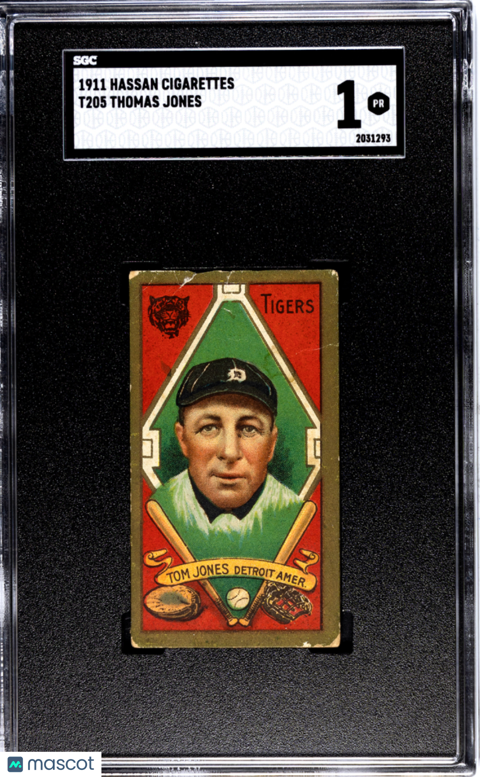1911 Hassan Cigarettes (T205) Thomas Jones SGC 1