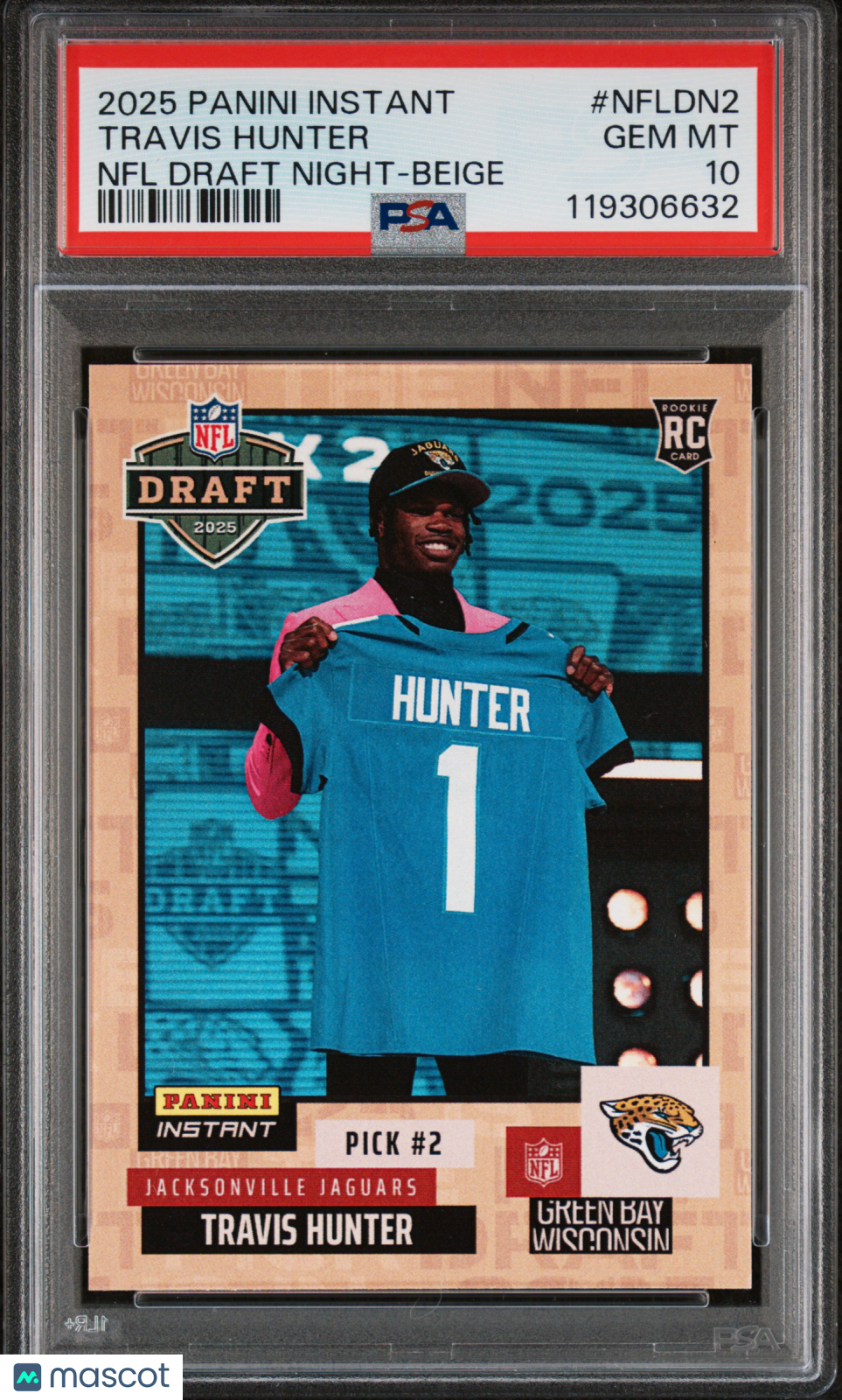2025 Panini Instant NFL Draft Night Travis Hunter Beige #NFLDN2 PSA 10 21/25