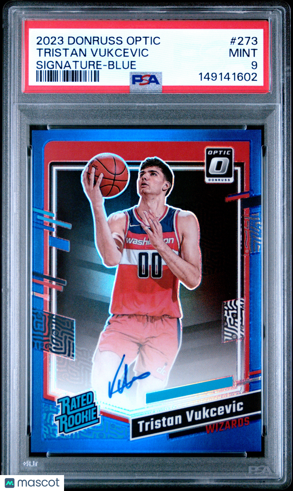 2023 Panini Donruss Optic Tristan Vukcevic Signature Blue #273 PSA 9