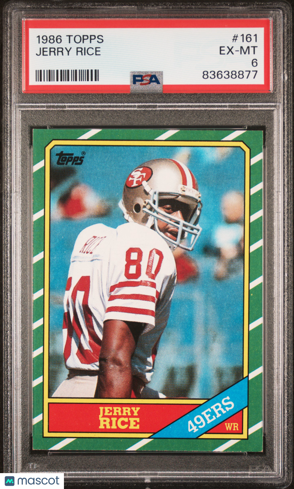 1986 Topps Jerry Rice Rookie #161 PSA 6 San Francisco 49ers