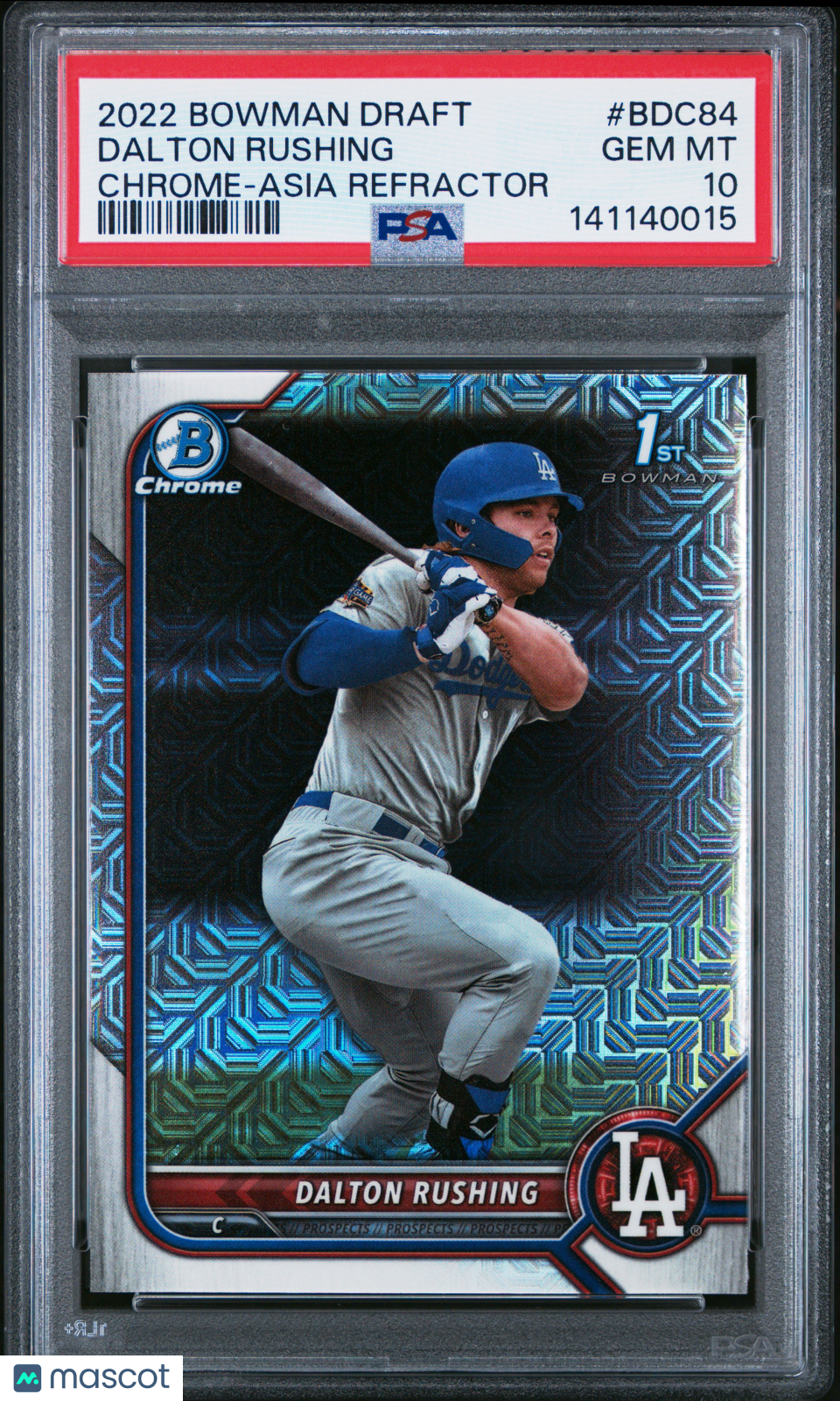 2022 Bowman Draft Dalton Rushing Chrome Asia Refractor #BDC84 PSA 10