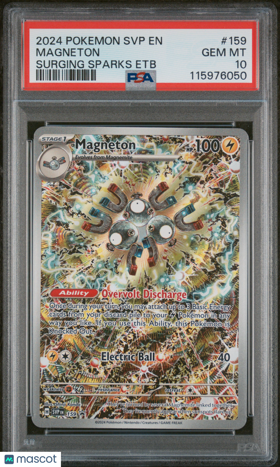 2024 Pokemon SV Black Star Promo Magneton #159 Surging Sparks Etb PSA 10