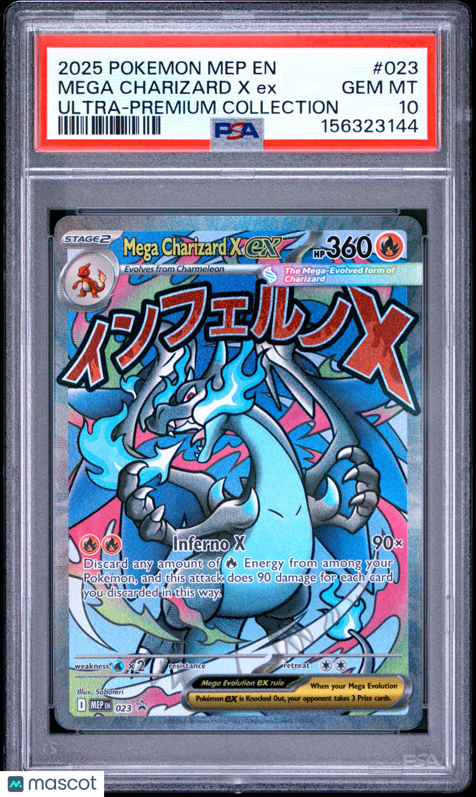 2025 Pokemon Mep EN-Me Black Star Promo Mega Charizard X EX #023 PSA 10