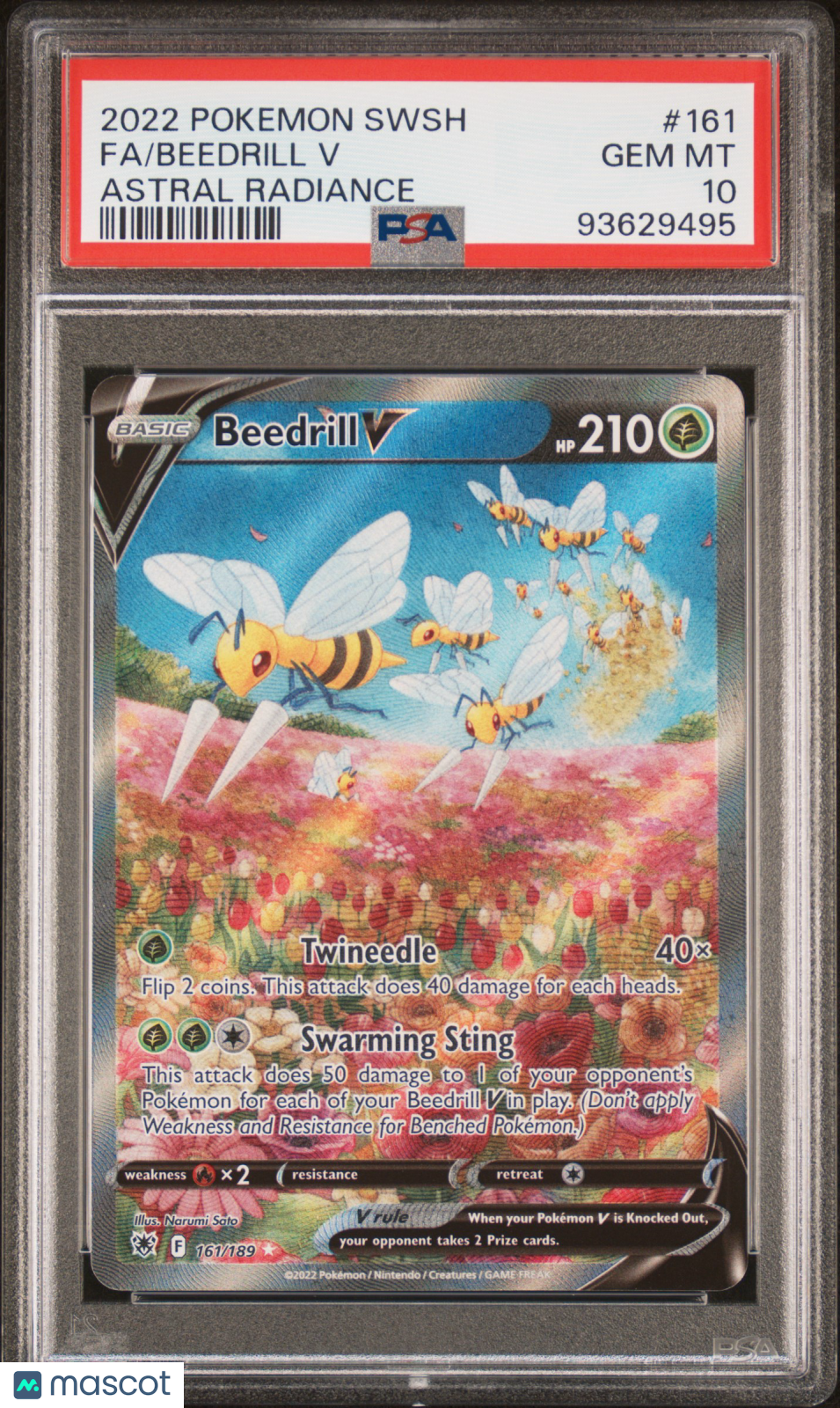 2022 Pokemon Sword & Shield Astral Radiance Beedrill V #161 PSA 10 GEM MINT