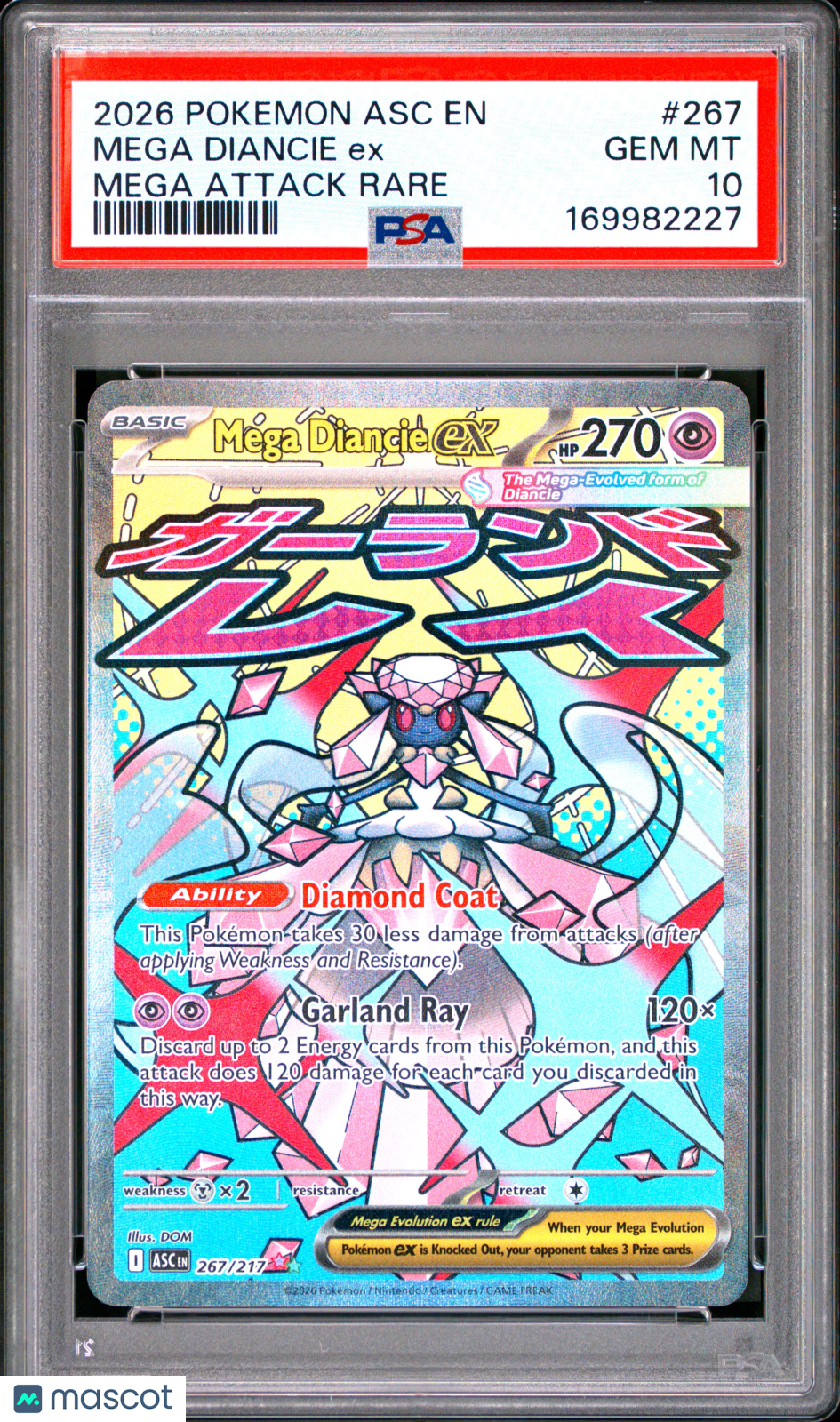 2026 Pokemon Ascended Heroes Mega Diancie EX #267 Mega Attack Rare PSA 10 GEM