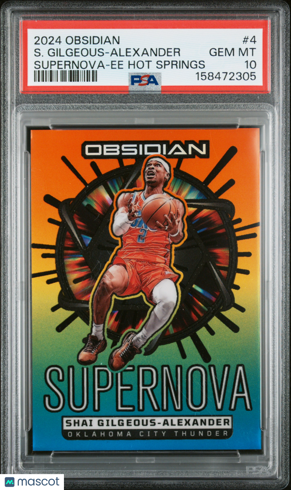 2024 Panini Obsidian Supernova S. Gilgeous-Alexander Ee Hot Springs #4 PSA 10