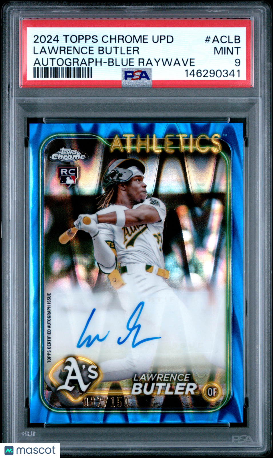 2024 Topps Chrome Update Baseball Auto Lawrence Butler Blue Raywave PSA 9 MINT