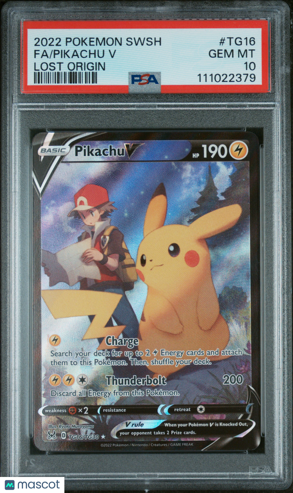 2022 Pokemon Sword & Shield Lost Origin Pikachu V #TG16 Fa Lost Origin PSA 10