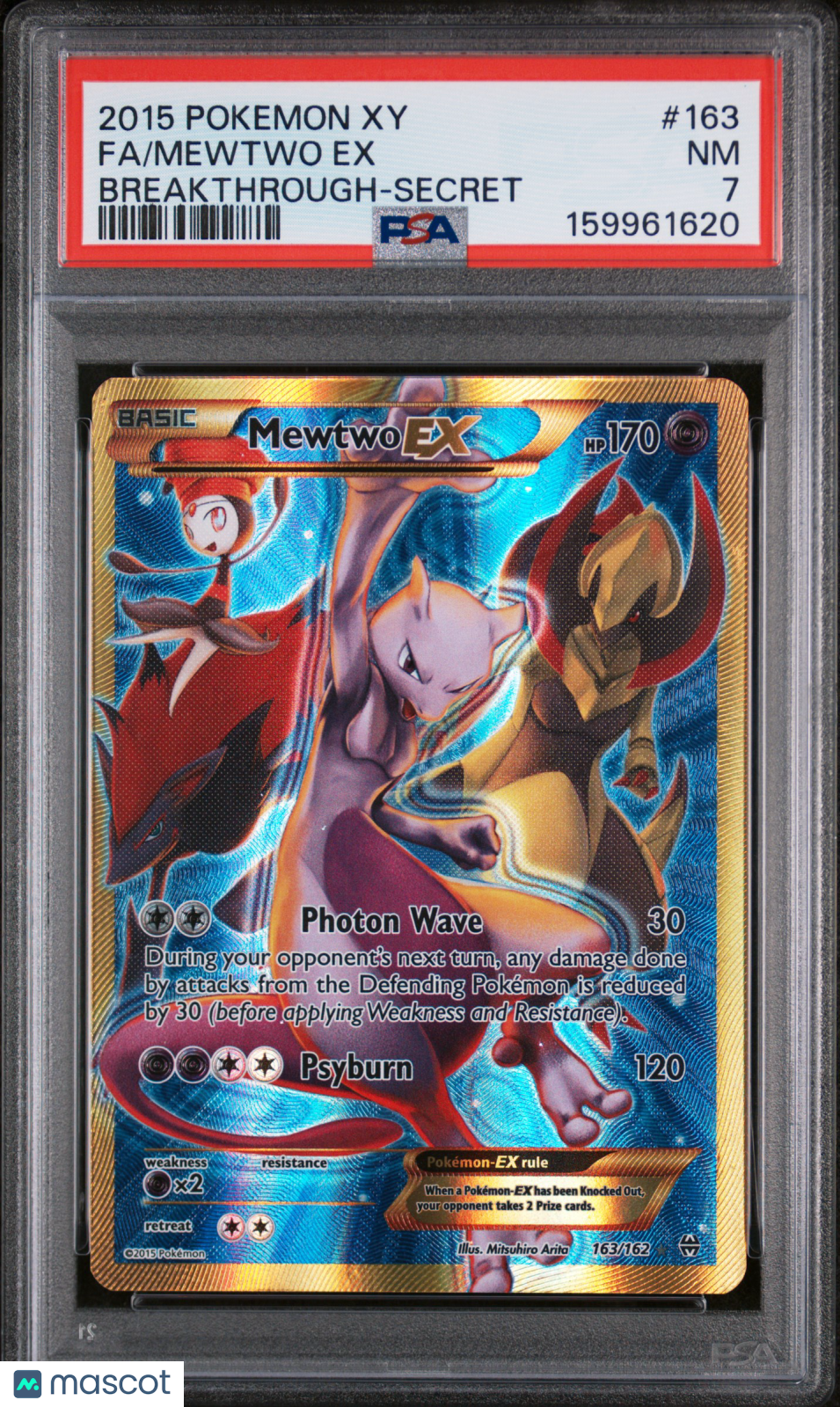 2015 Pokemon Xy Breakthrough Mewtwo EX #163 Breakthrough-Secret Fa PSA 7