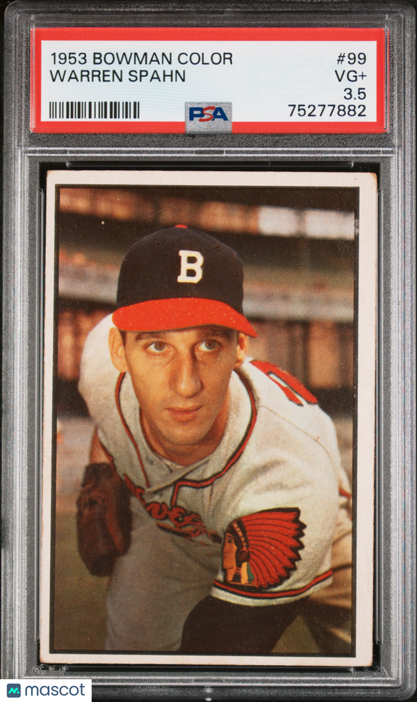1953 Bowman Color Warren Spahn #99 PSA 3.5 Baseball