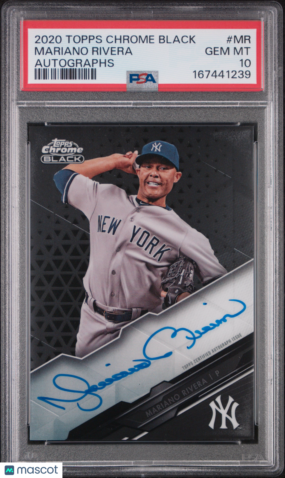 2020 Topps Chrome Black Autographs Mariano Rivera #MR PSA 10