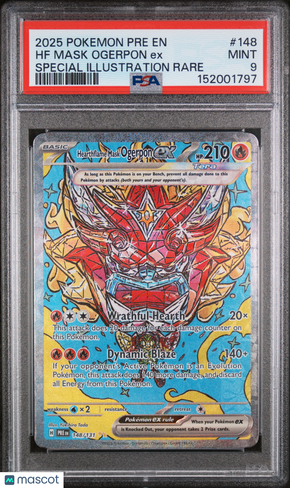 2025 Pokemon Prismatic Evolutions HF Mask Ogerpon EX #148 SIR PSA 9 MINT