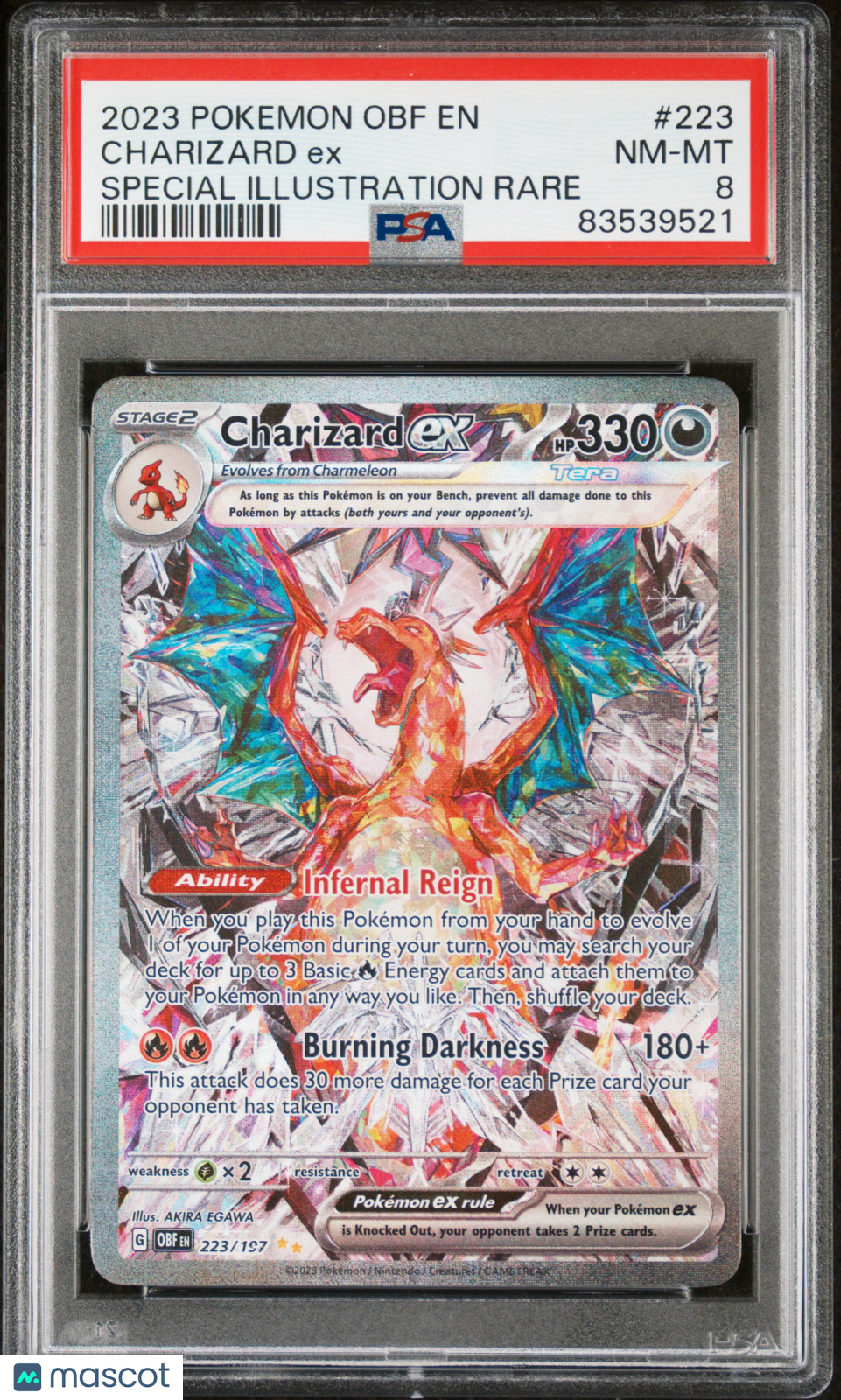2023 Pokemon Obsidian Flames Charizard EX #223 Special Illustration Ra
