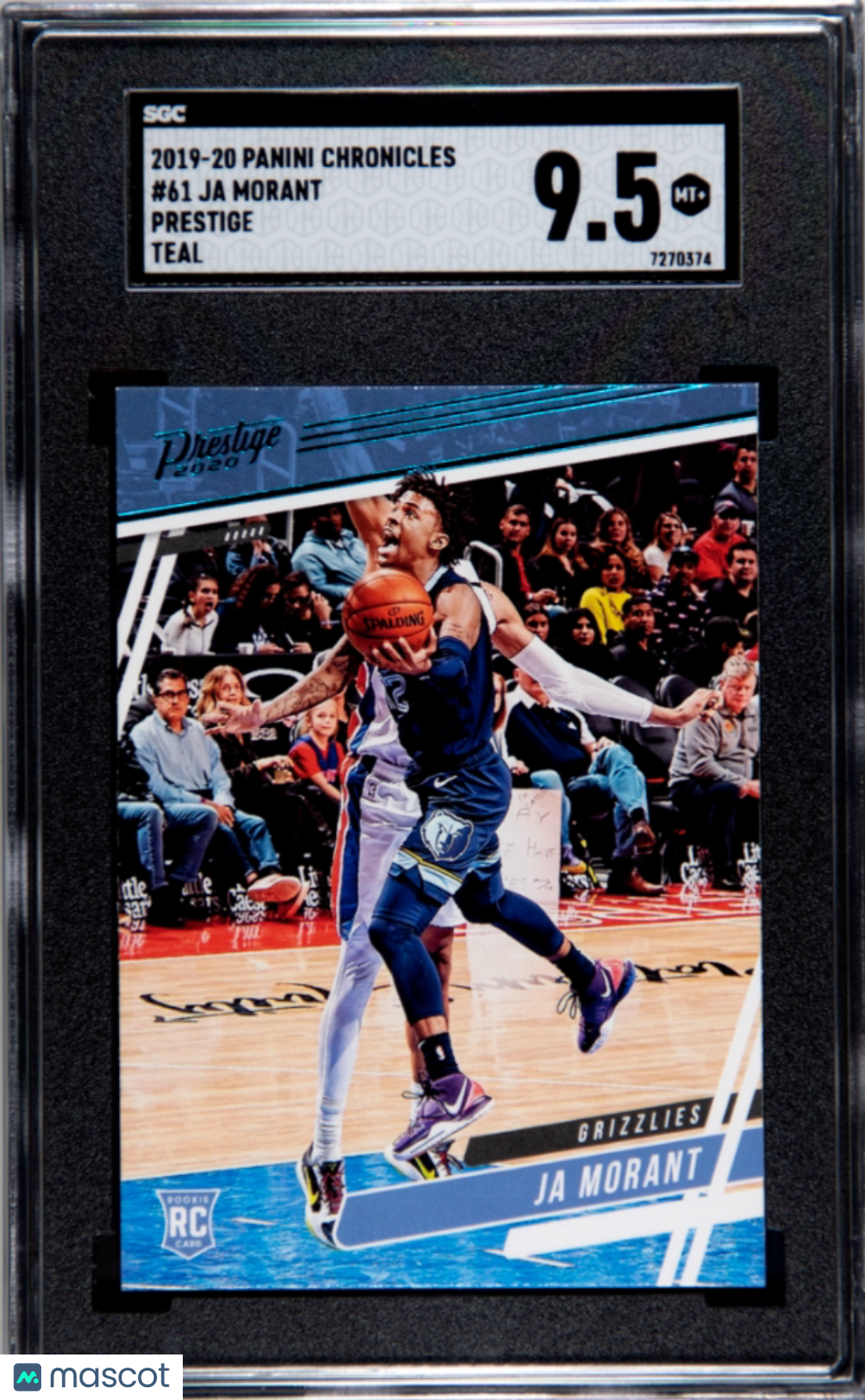 2019 Panini Chronicles Ja Morant Prestige Teal Rookie #61 SGC 9.5