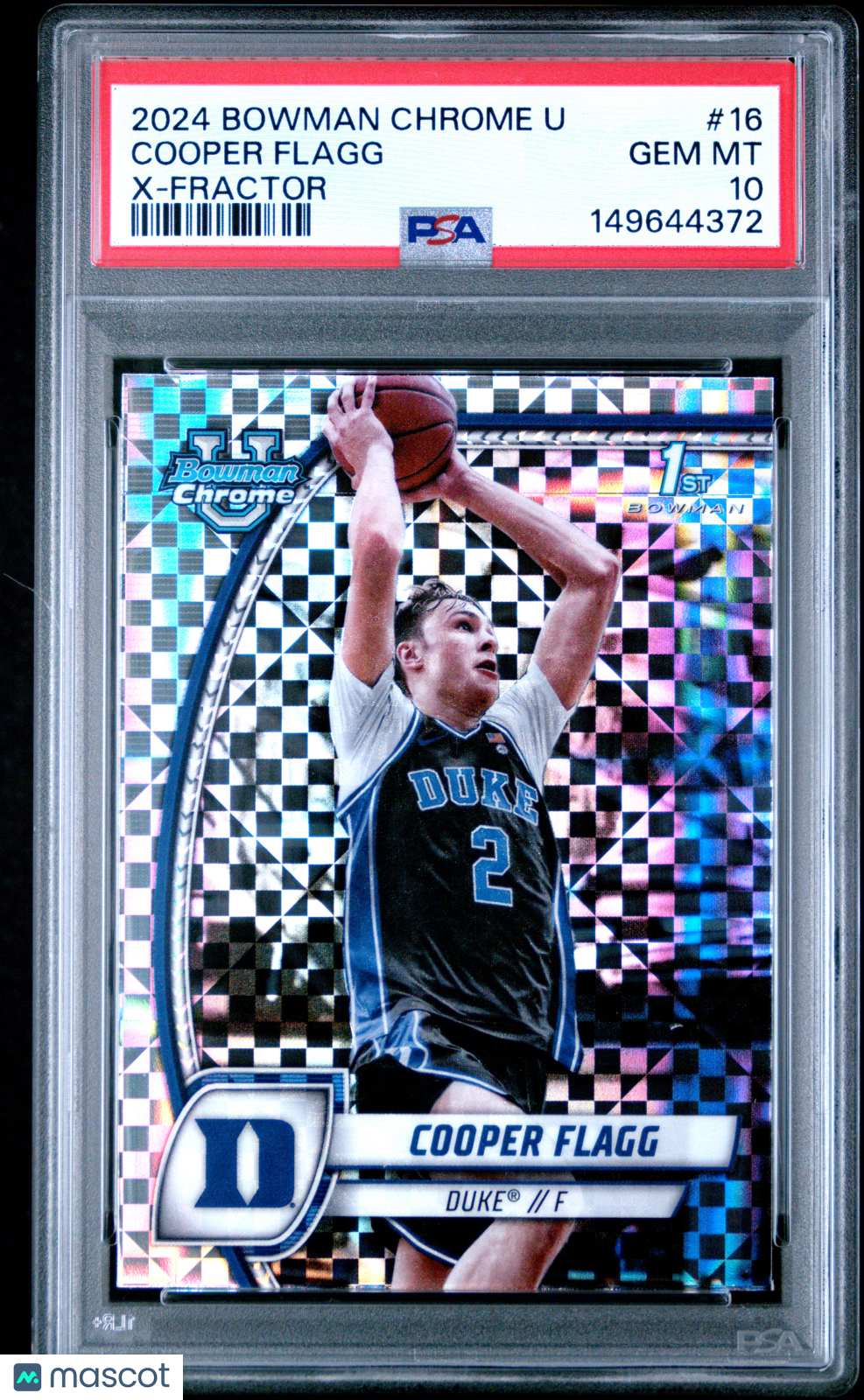 2024 Bowman Chrome University Cooper Flagg X Fractor #16 PSA 10