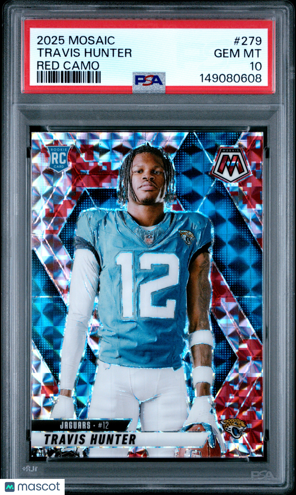 2025 Mosaic Travis Hunter RC - Red Camo Rookie #279 PSA 10 GEM MINT - Jaguars