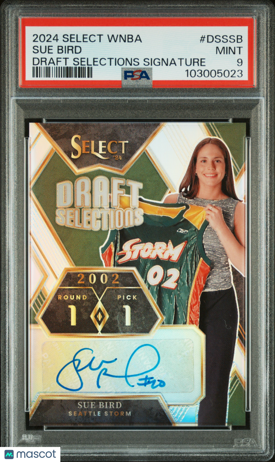 2024 Panini Select WNBA Draft Selections Signatures Sue Bird #DSSSB PSA 9