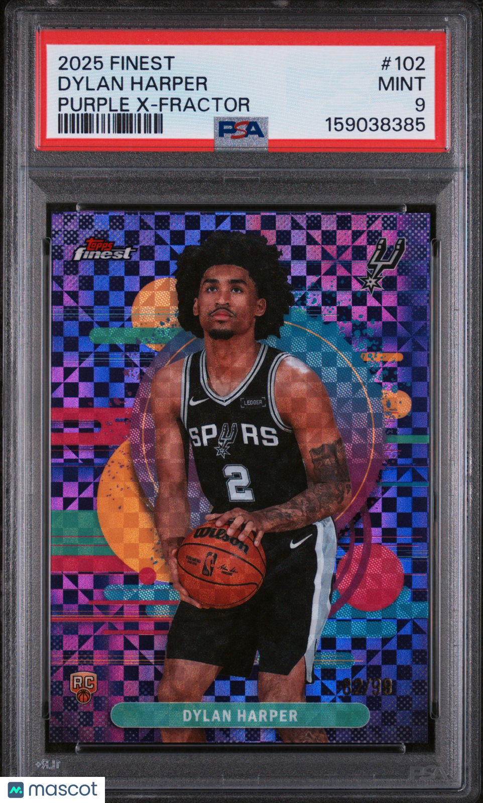 2025 Topps Finest Dylan Harper Purple X Fractor #102 PSA 9