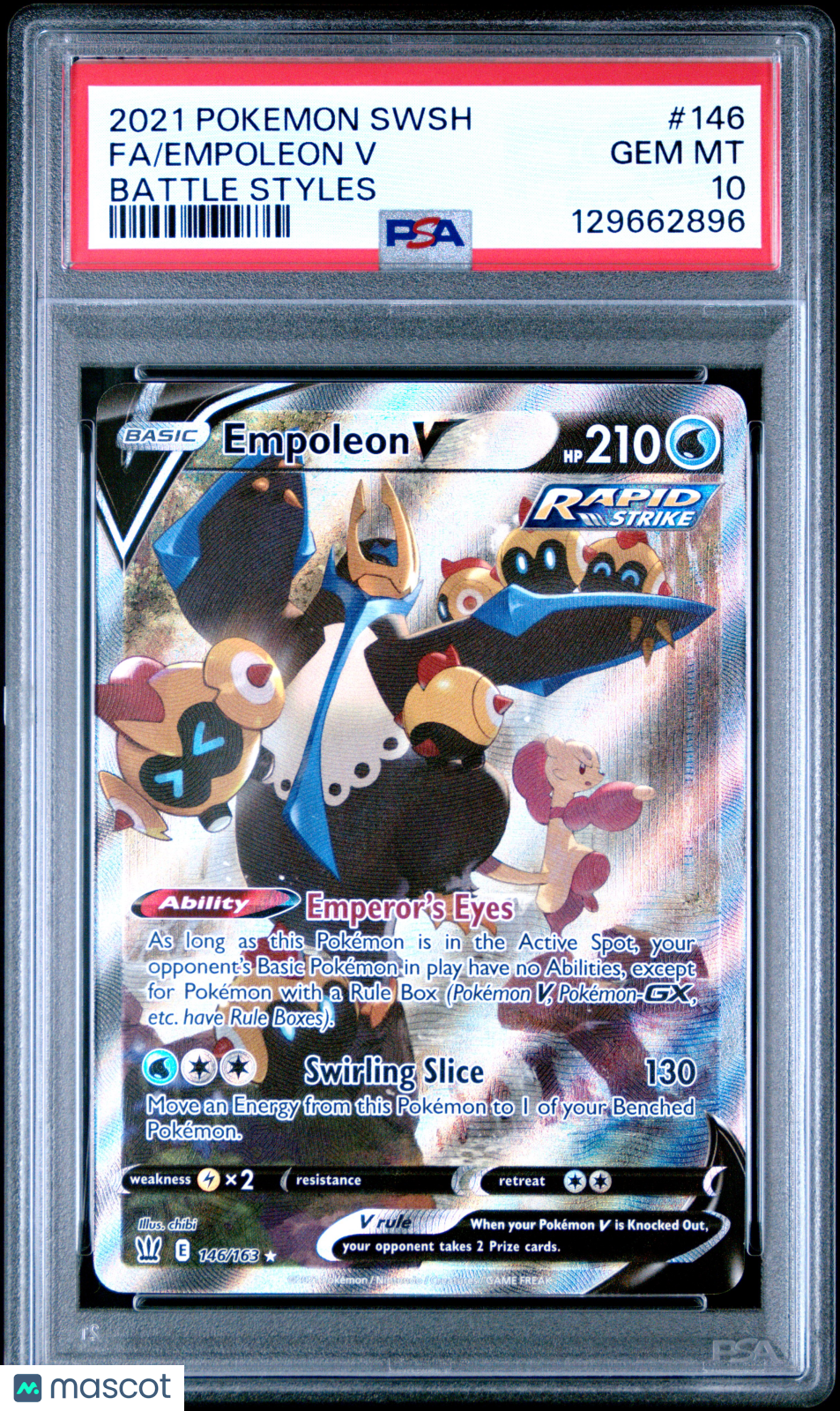 2021 Pokemon Sword & Shield Battle Styles Empoleon V #146 PSA 10