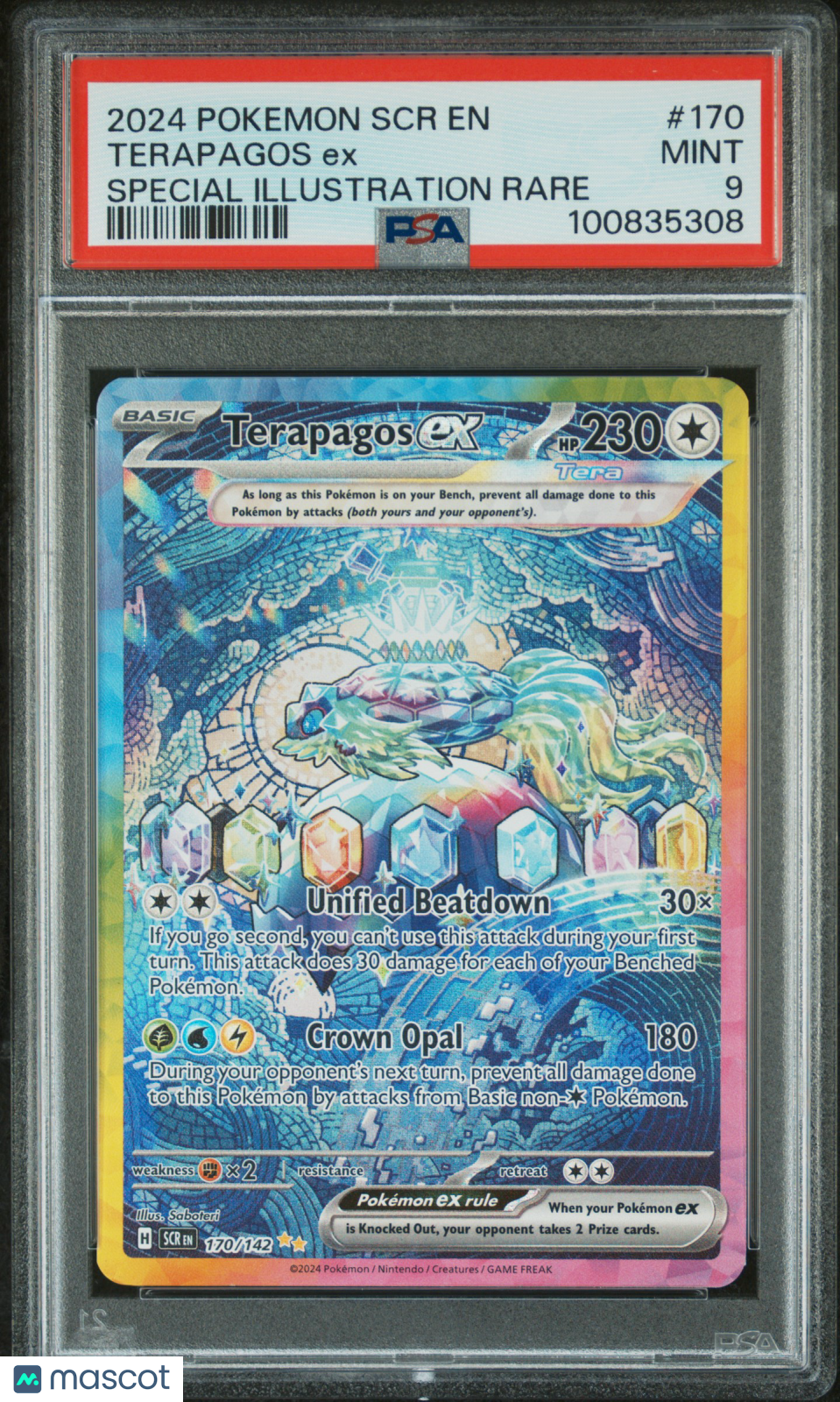 2024 Pokemon Stellar Crown Terapagos EX #170 Special Illustration Rare PSA 9