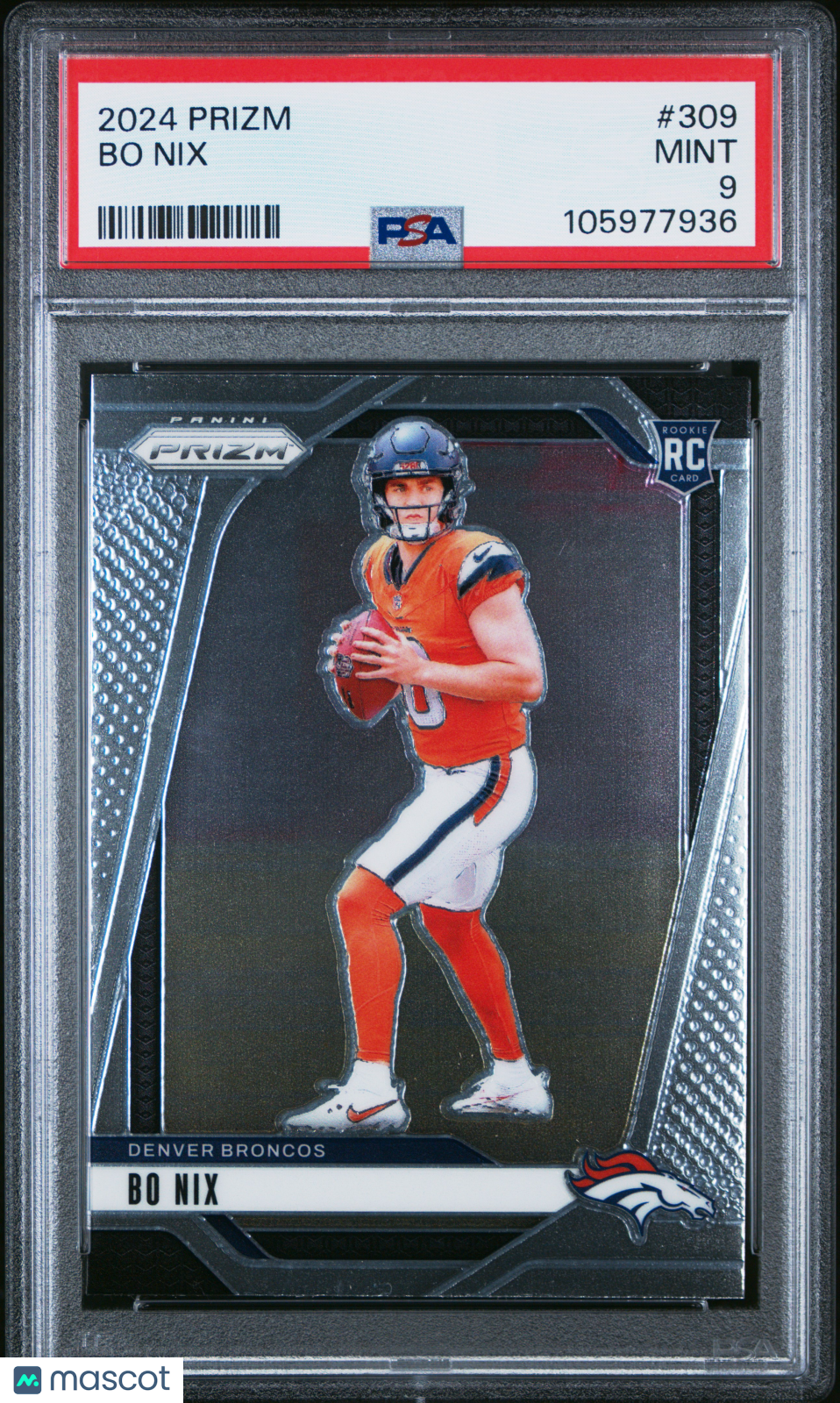 2024 Panini Prizm Bo Nix Rookie #309 PSA 9 MINT Denver Broncos