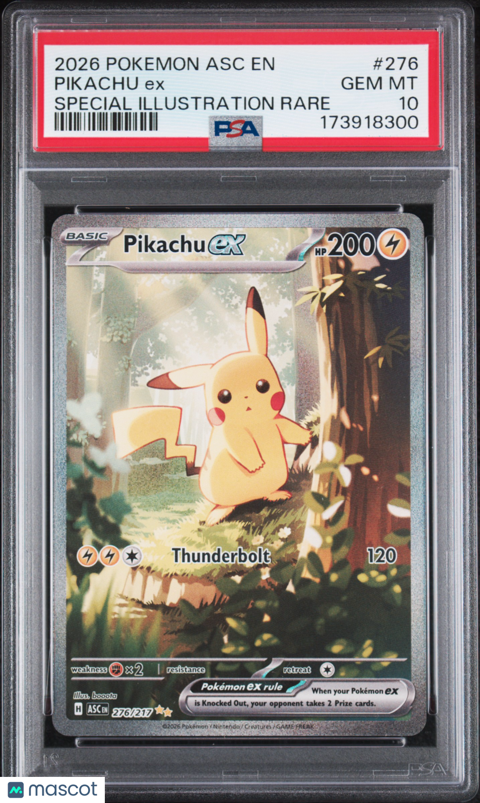 2026 Pokemon Ascended Heroes Pikachu EX #276 Special Illustration Rare PSA 10