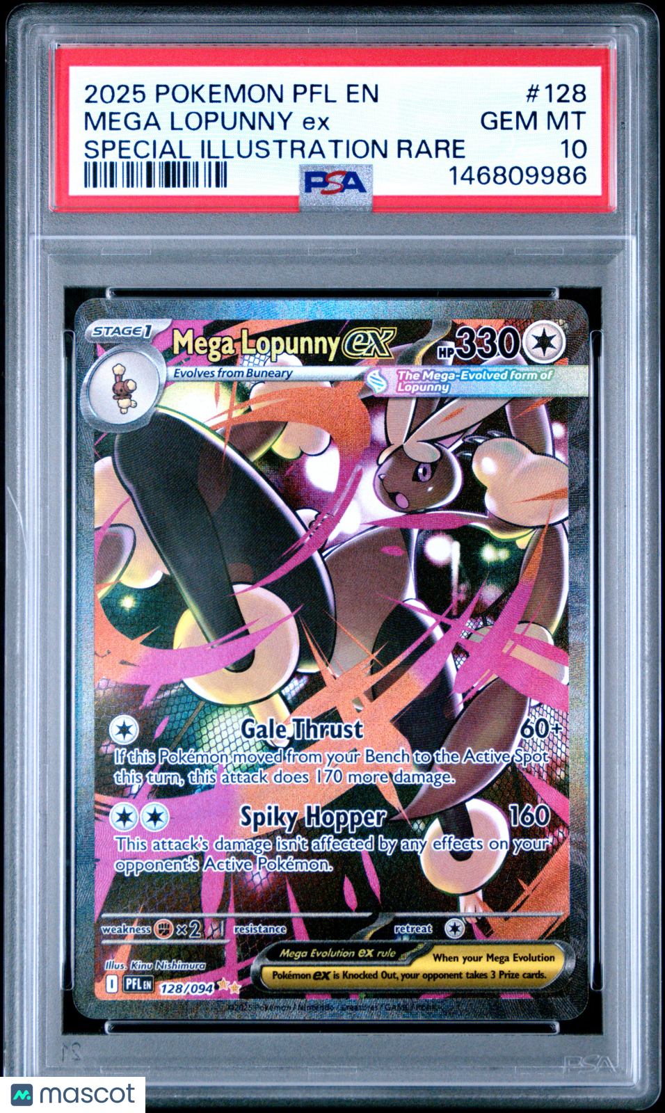 2025 Pokemon Phantasmal Flames Mega Lopunny EX #128 SIR PSA 10 GEM MINT
