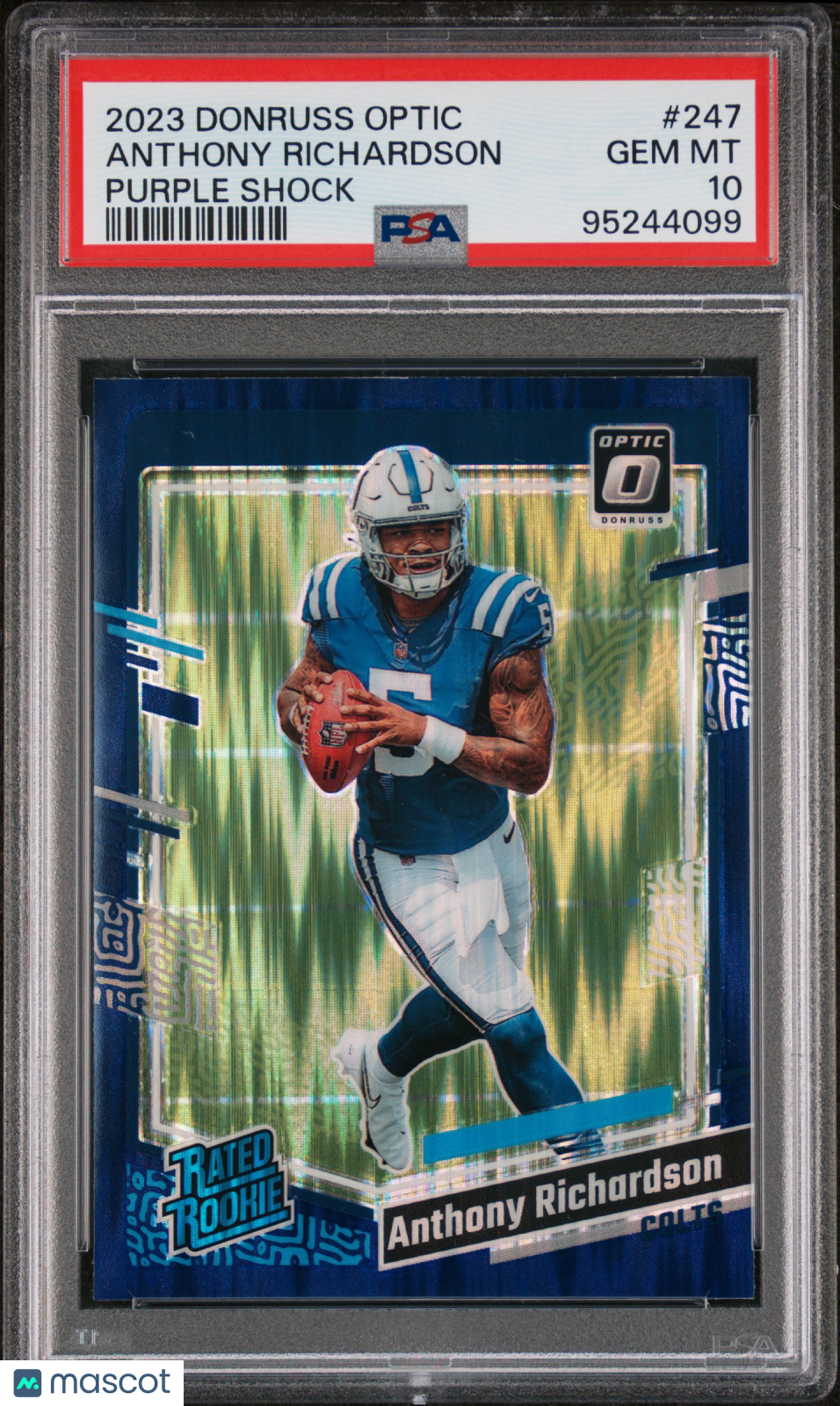 2023 Panini Donruss Optic Anthony Richardson Purple Shock #247 PSA 10