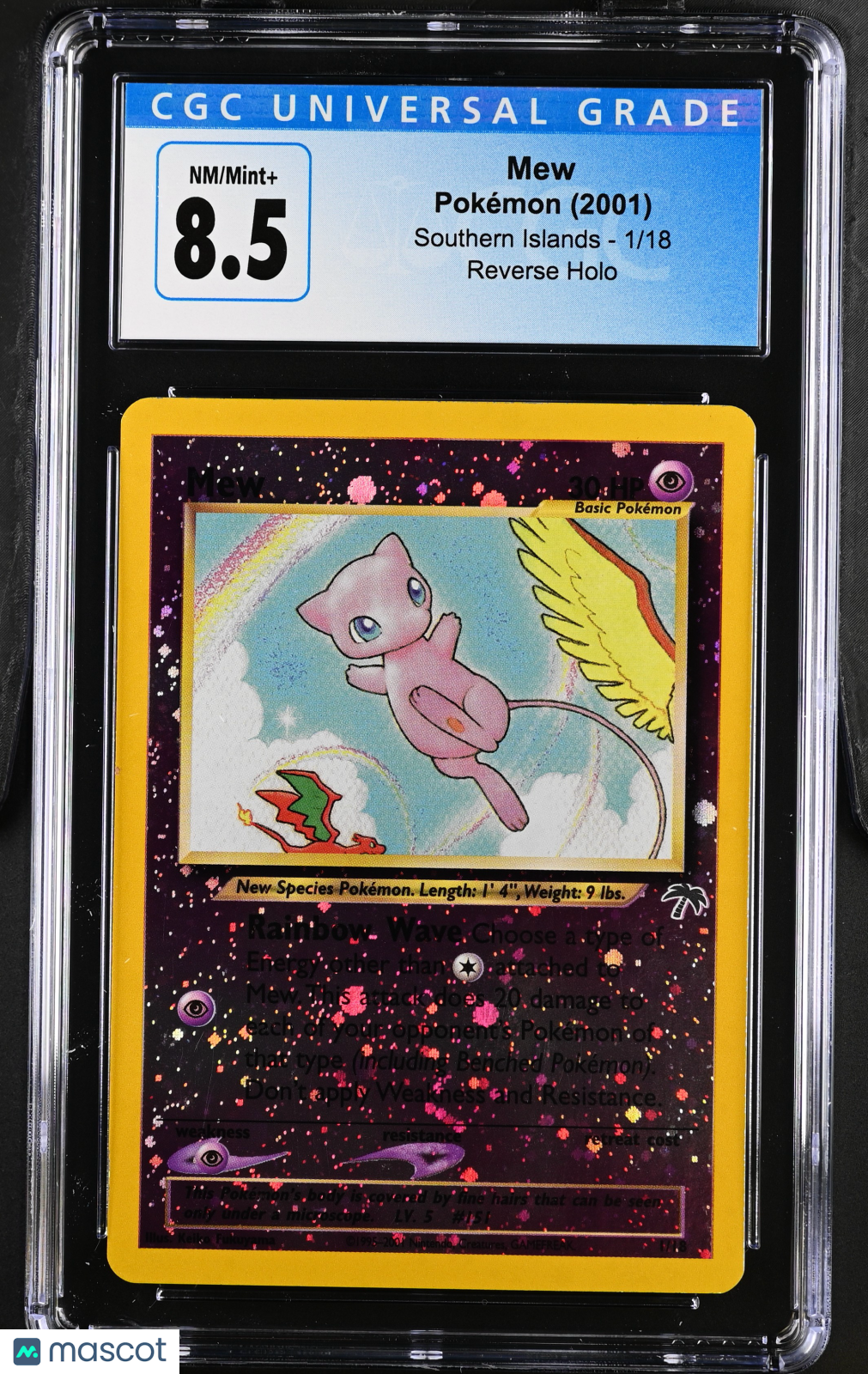 2001 Pokemon Southern Islands Mew #1/18 Reverse Holo CGC 8.5