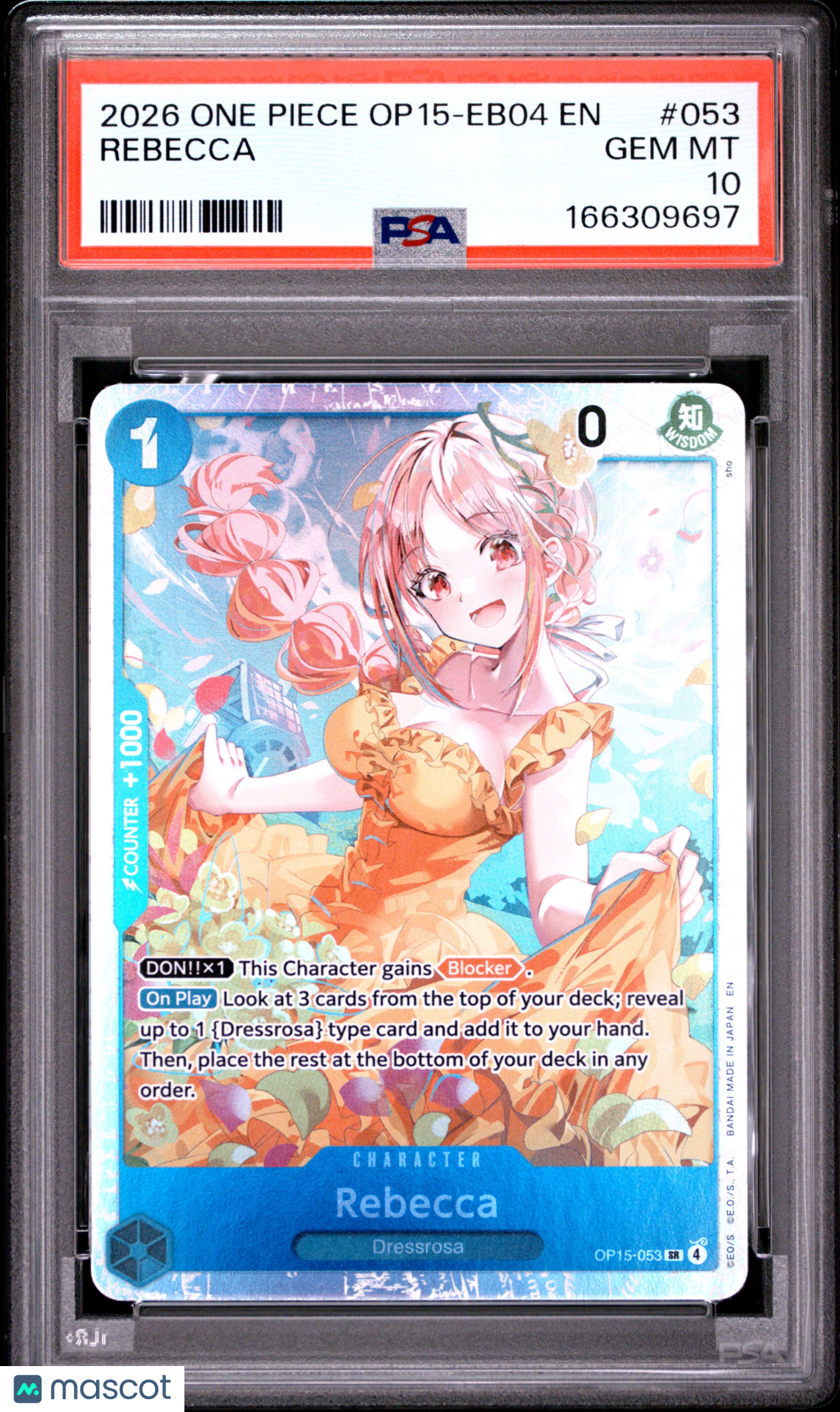 2026 One Piece Adventure On Kami's Island Rebecca #053 PSA 10 GEM MINT OP15-053