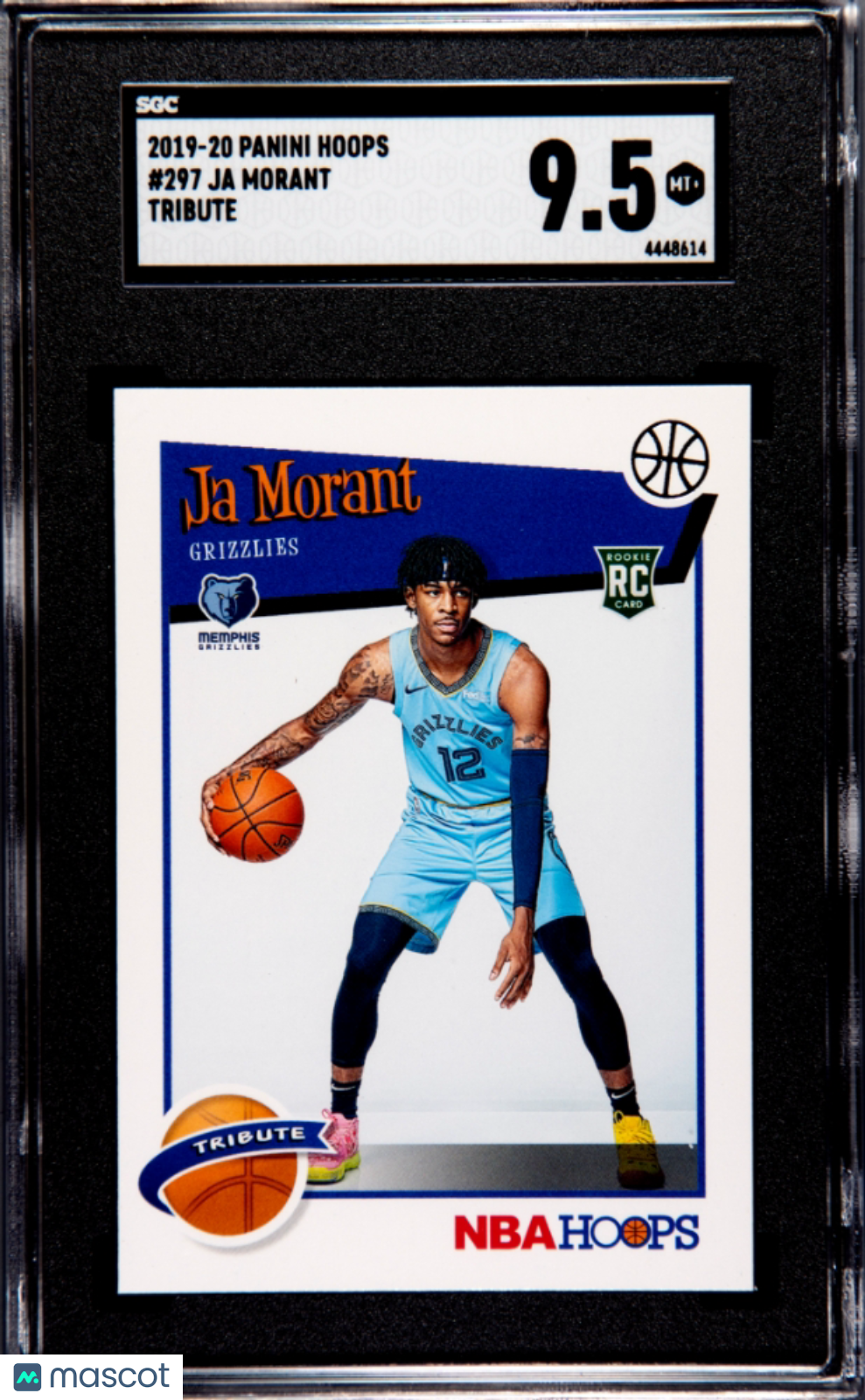 2019 Panini Hoops Ja Morant Tribute Rookie #297 SGC 9.5 Grizzlies