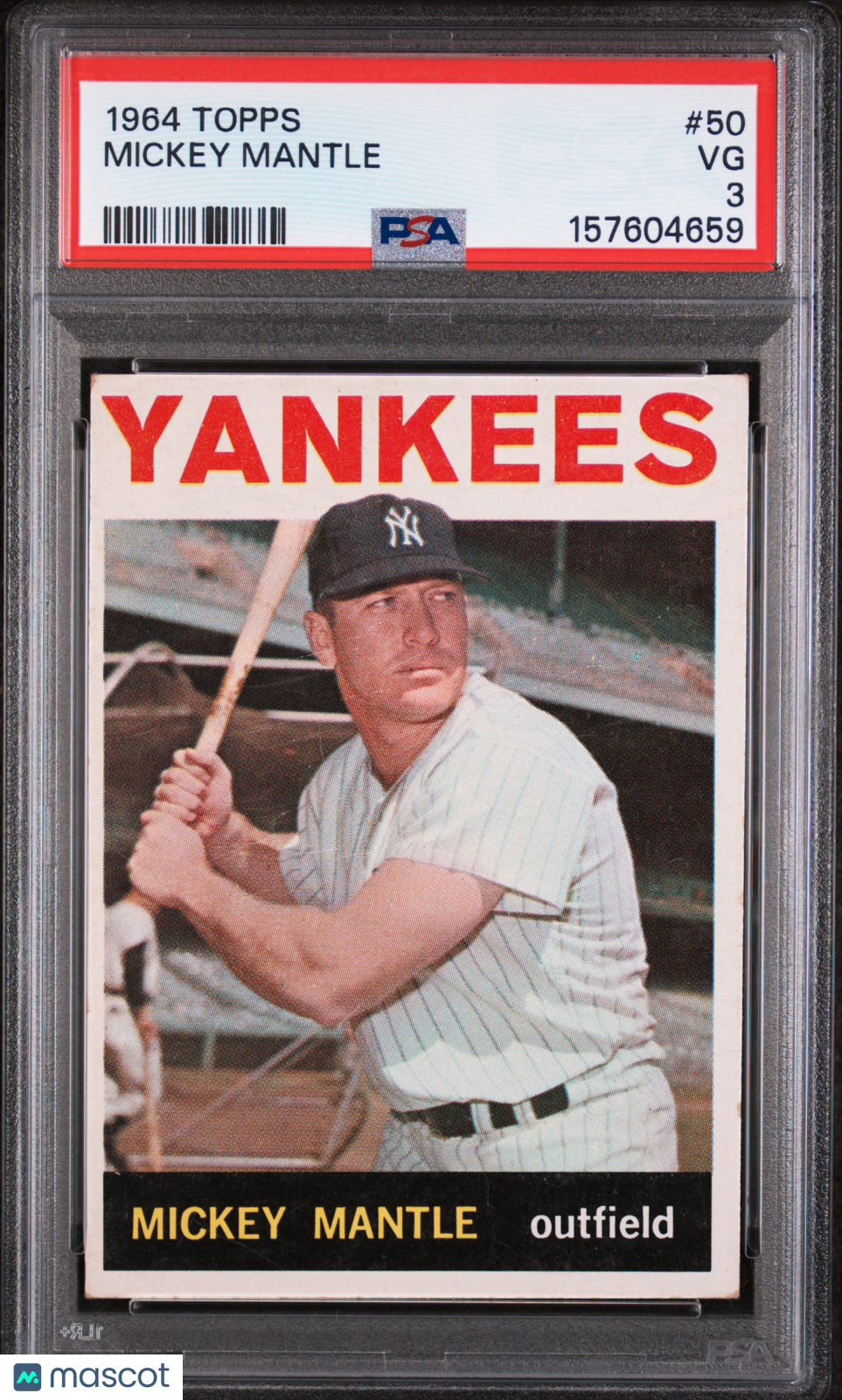 1964 Topps Mickey Mantle #50 PSA 3 New York Yankees