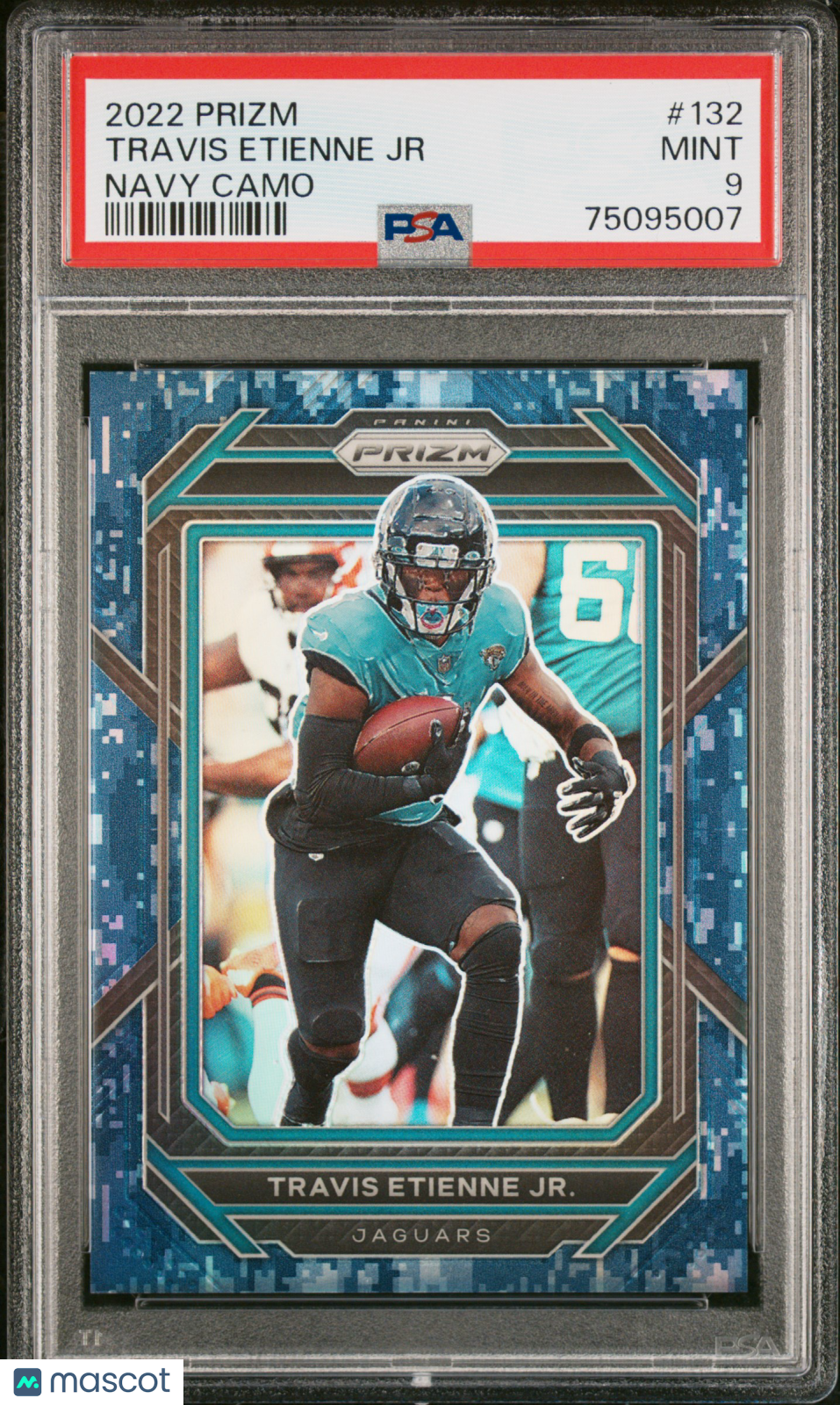 2022 Panini Prizm Travis Etienne JR. Navy Camo #132 PSA 9