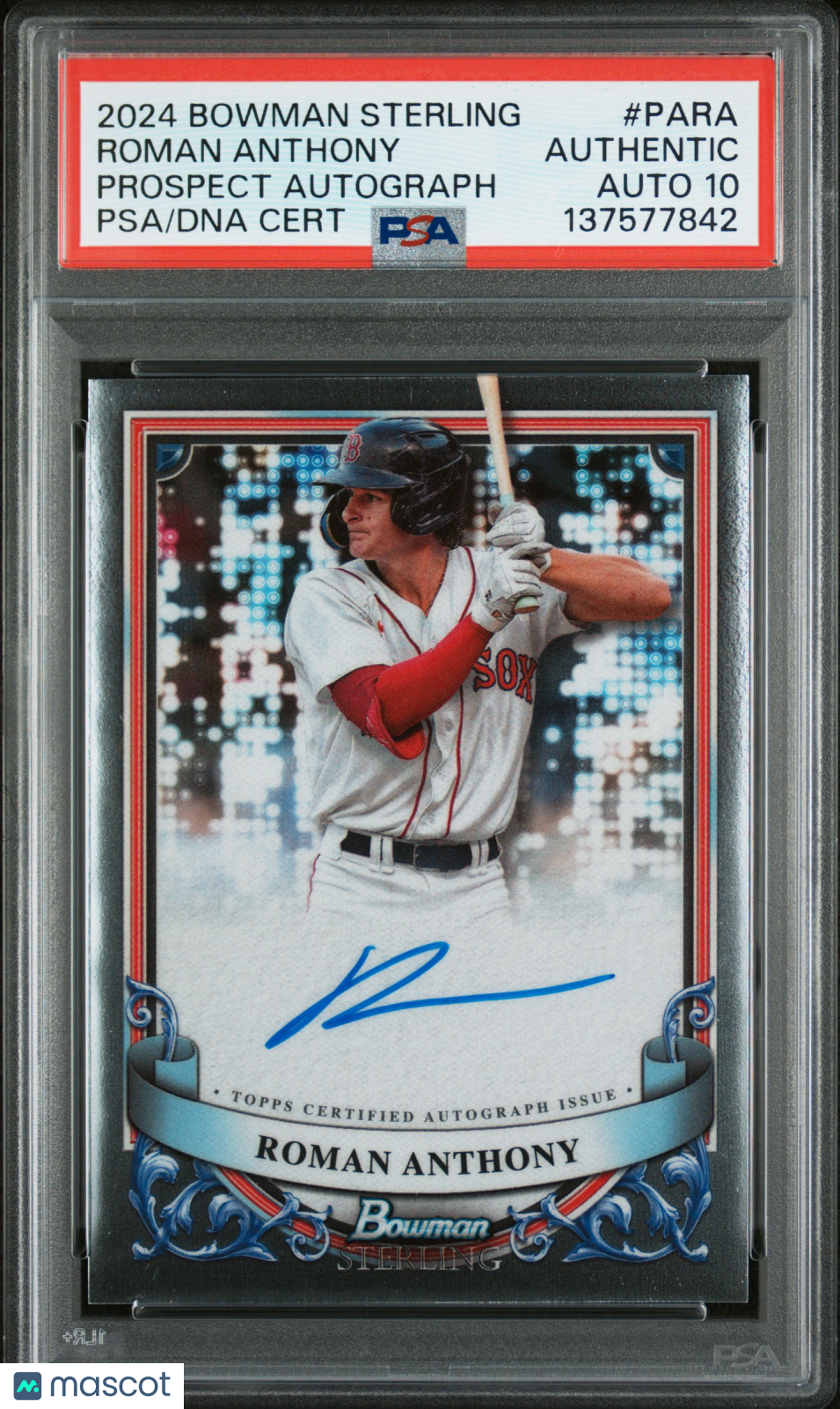 2024 Bowman Sterling Prospect Autographs Roman Anthony #PARA PSA A Auto 10