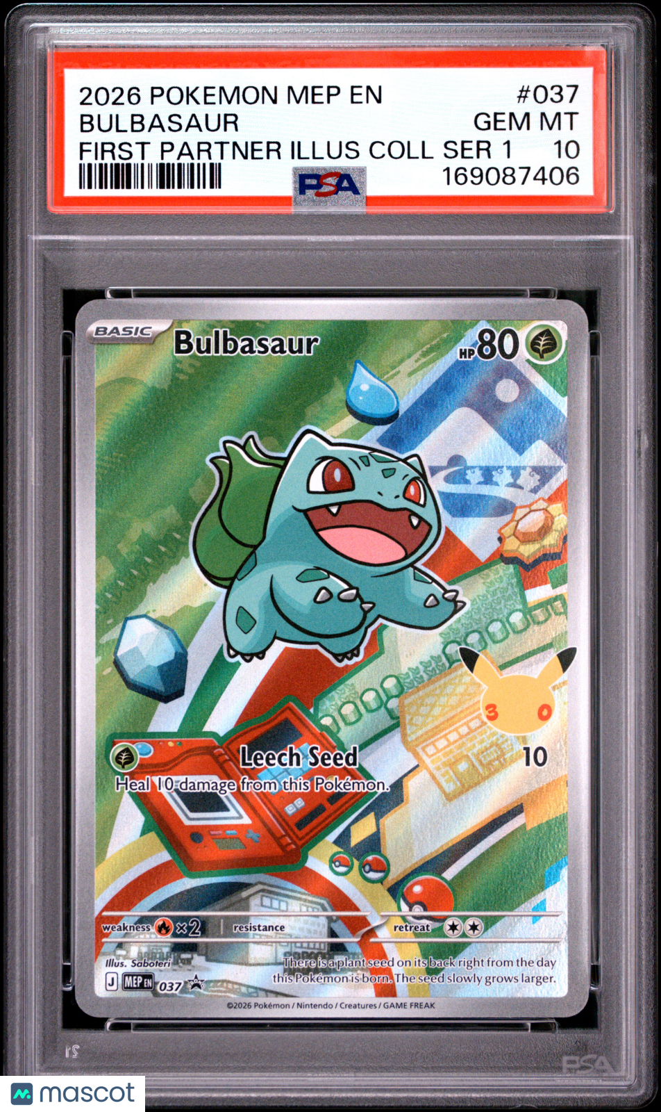 2026 Pokemon Mep En Bulbasaur #037 First Partner Illus Coll Ser 1 PSA 10