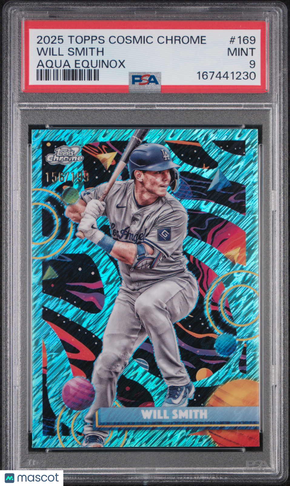 2025 Topps Cosmic Chrome Will Smith Aqua Equinox 156/198 #169 PSA 9