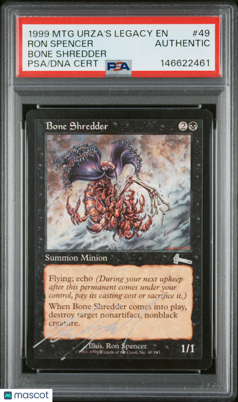 Magic The Gathering Urza's Legacy Bone Shredder PSA/DNA Ron Spencer On Card Auto