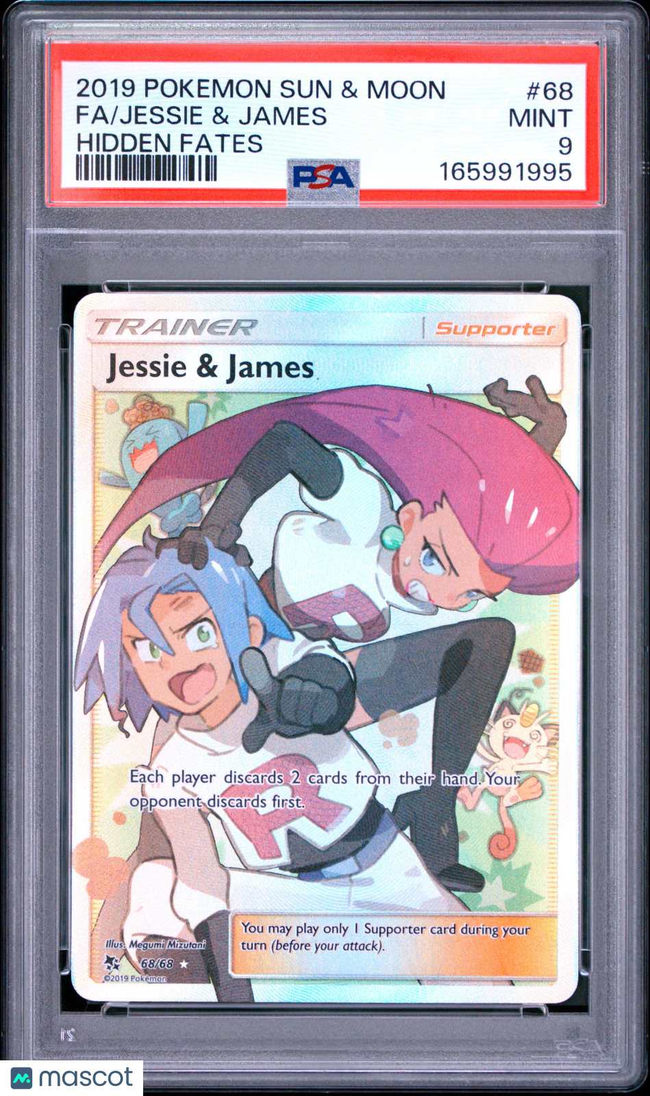 2019 Pokemon Sun & Moon Hidden Fates Jessie & James #68 FA PSA 9 MINT