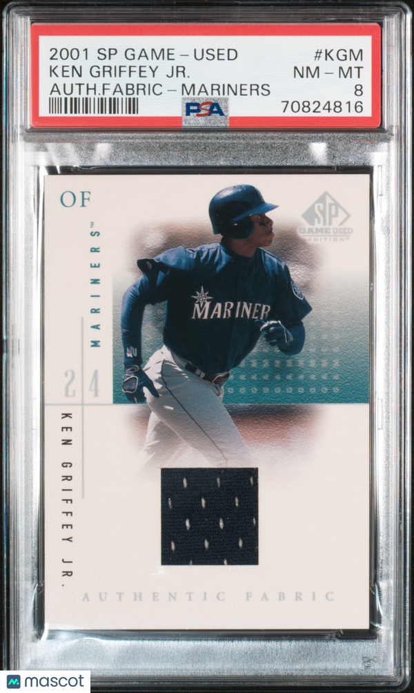 2001 SP Game-Used Authentic Fabric Ken Griffey JR. #KGM PSA 8 Baseball