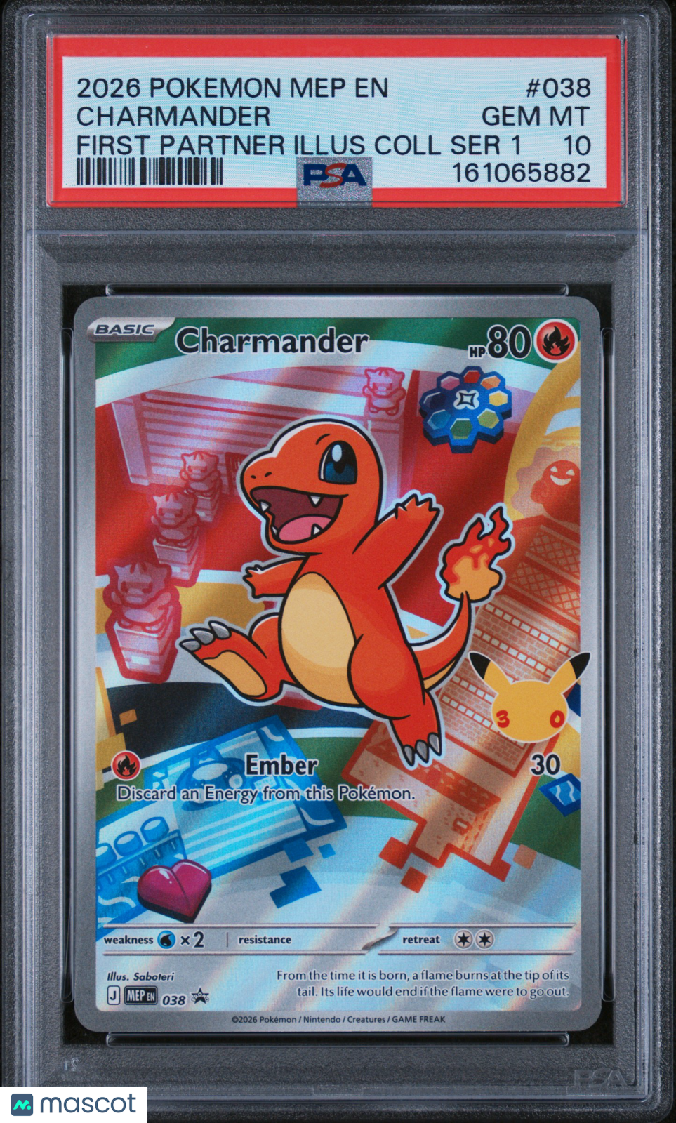 2026 Pokemon Mep EN Charmander #038 First Partner Illus Coll Ser 1 PSA 10