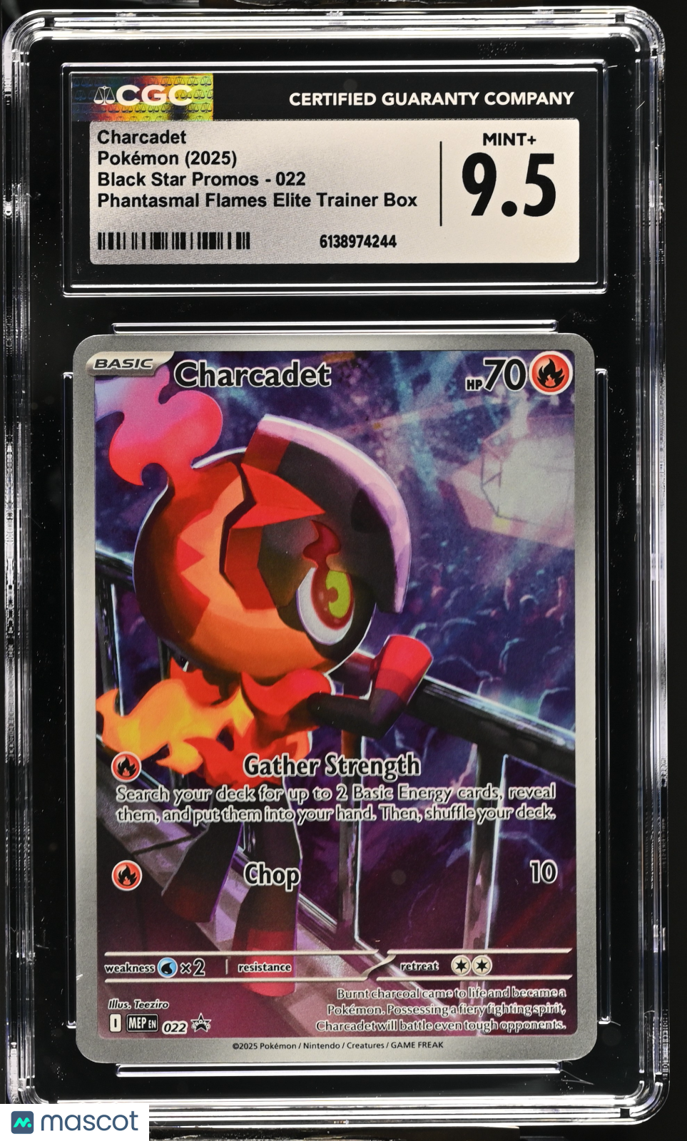 2025 Pokemon Black Star Promos Charcadet #022 Phantasmal Flames ETB CGC 9.5