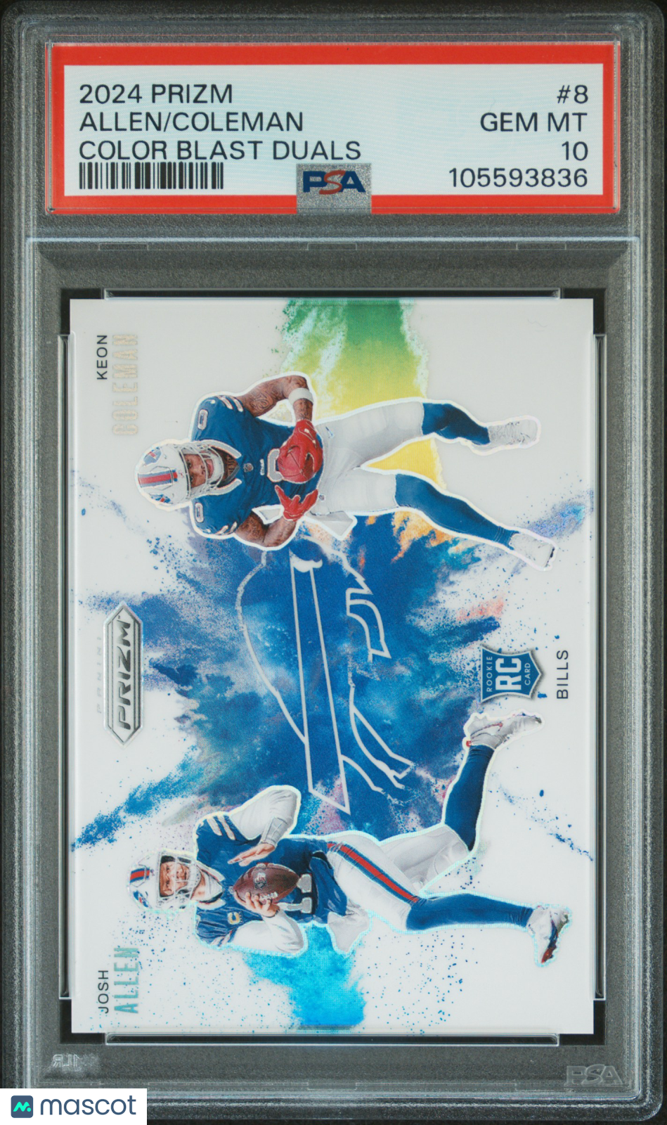2024 Panini Prizm Color Blast Duals Josh Allen / Keon Coleman PSA 10 GEM MINT