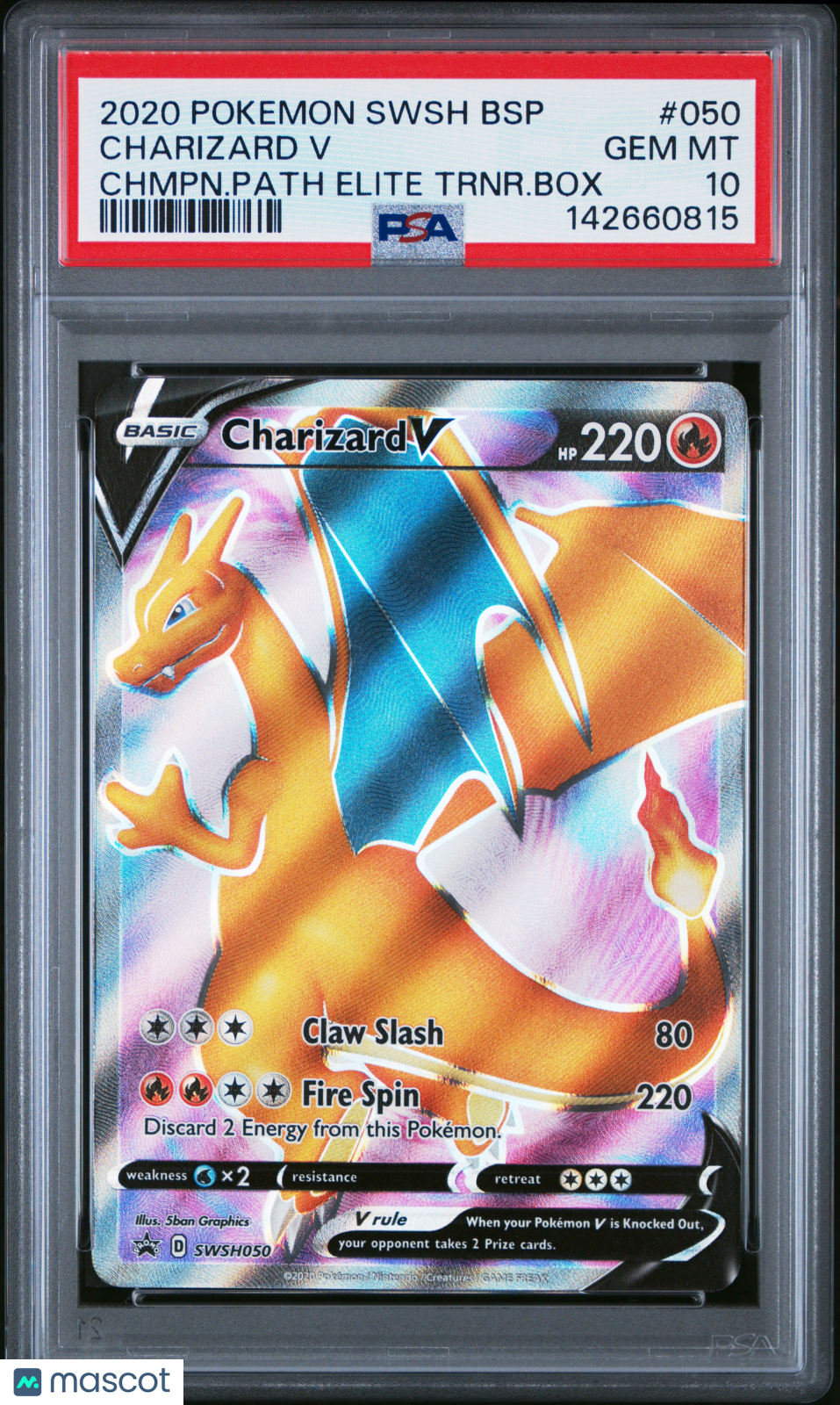 2020 Pokemon Swsh Black Star Promo Charizard V #050 PSA 10