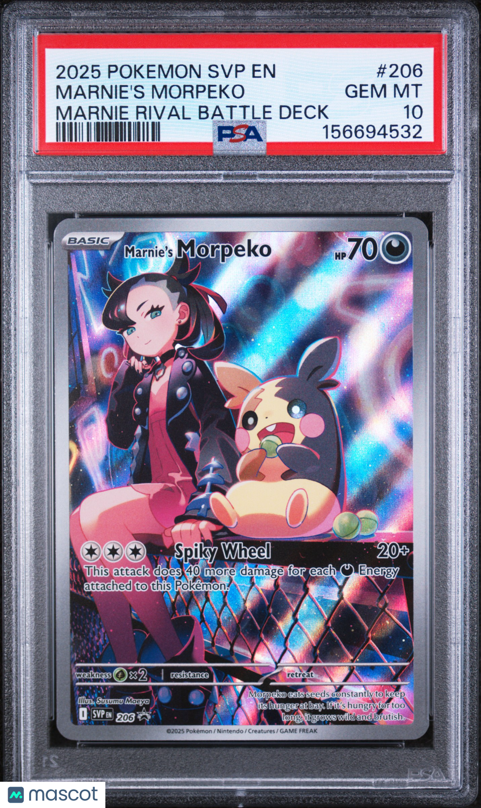 2025 Pokemon SVP EN-SV Black Star Promo Marnie's Morpeko #206 PSA 10 GEM MINT