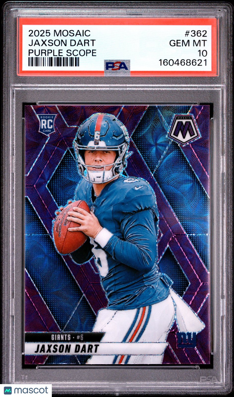 2025 Panini Mosaic Jaxson Dart Purple Scope #362 PSA 10